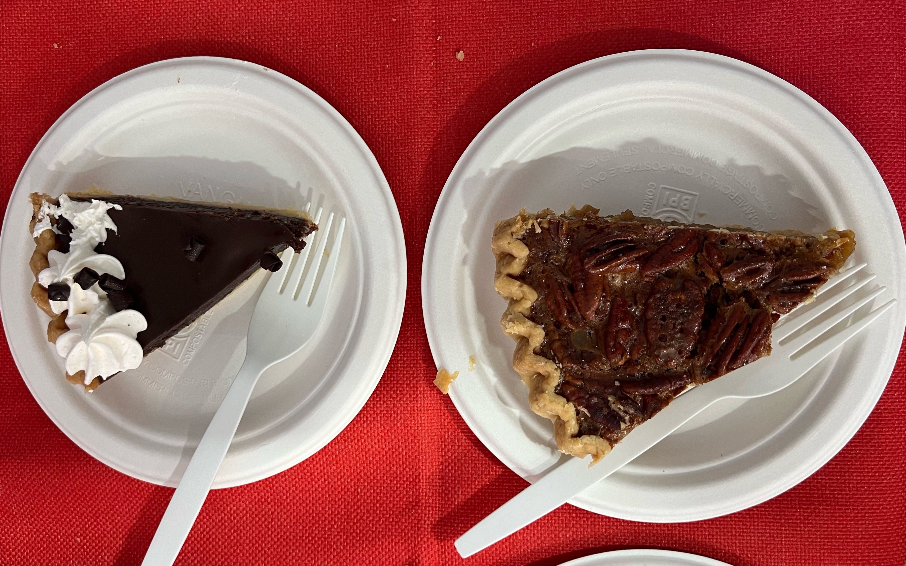slices of chocolate and pecan pies from Slice Pie Company