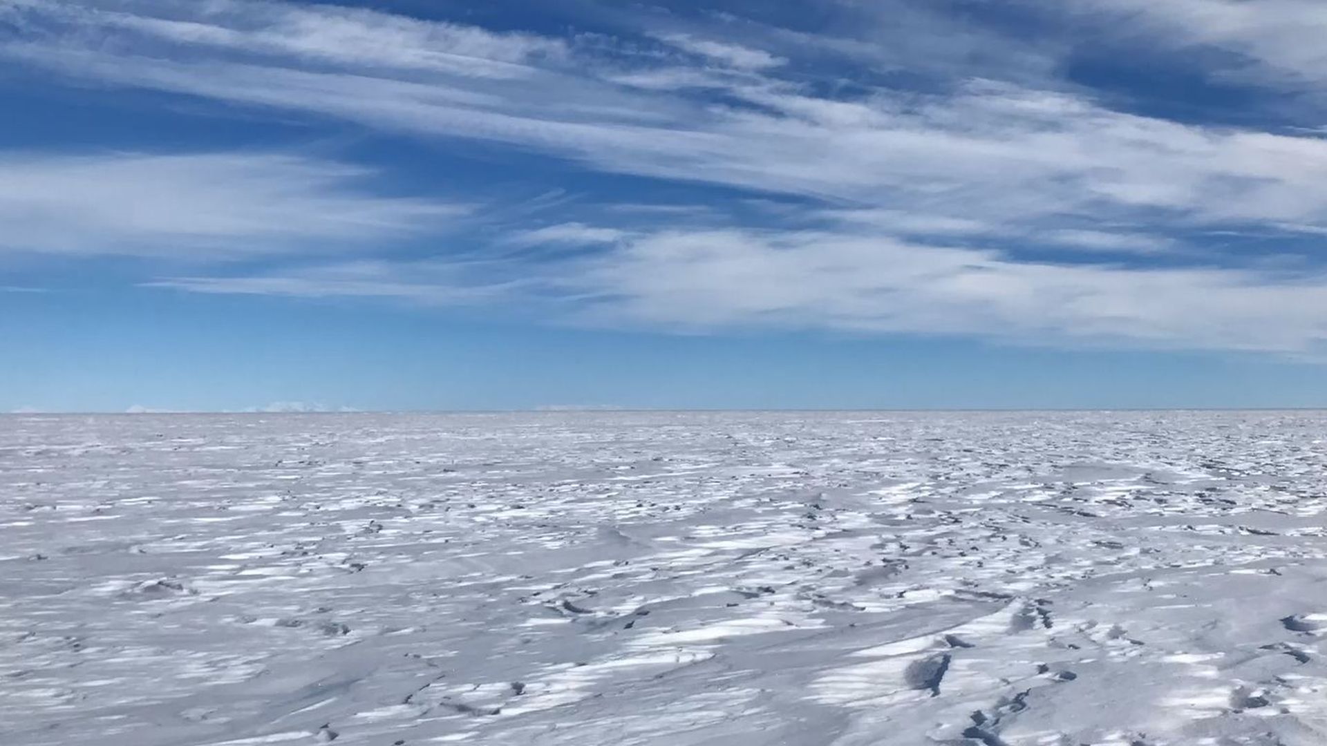 Field site on the Whillans Ice Stream, West Antarctica. Credit: Kerry Key, Lamont-Doherty Earth Observatory, Columbia University