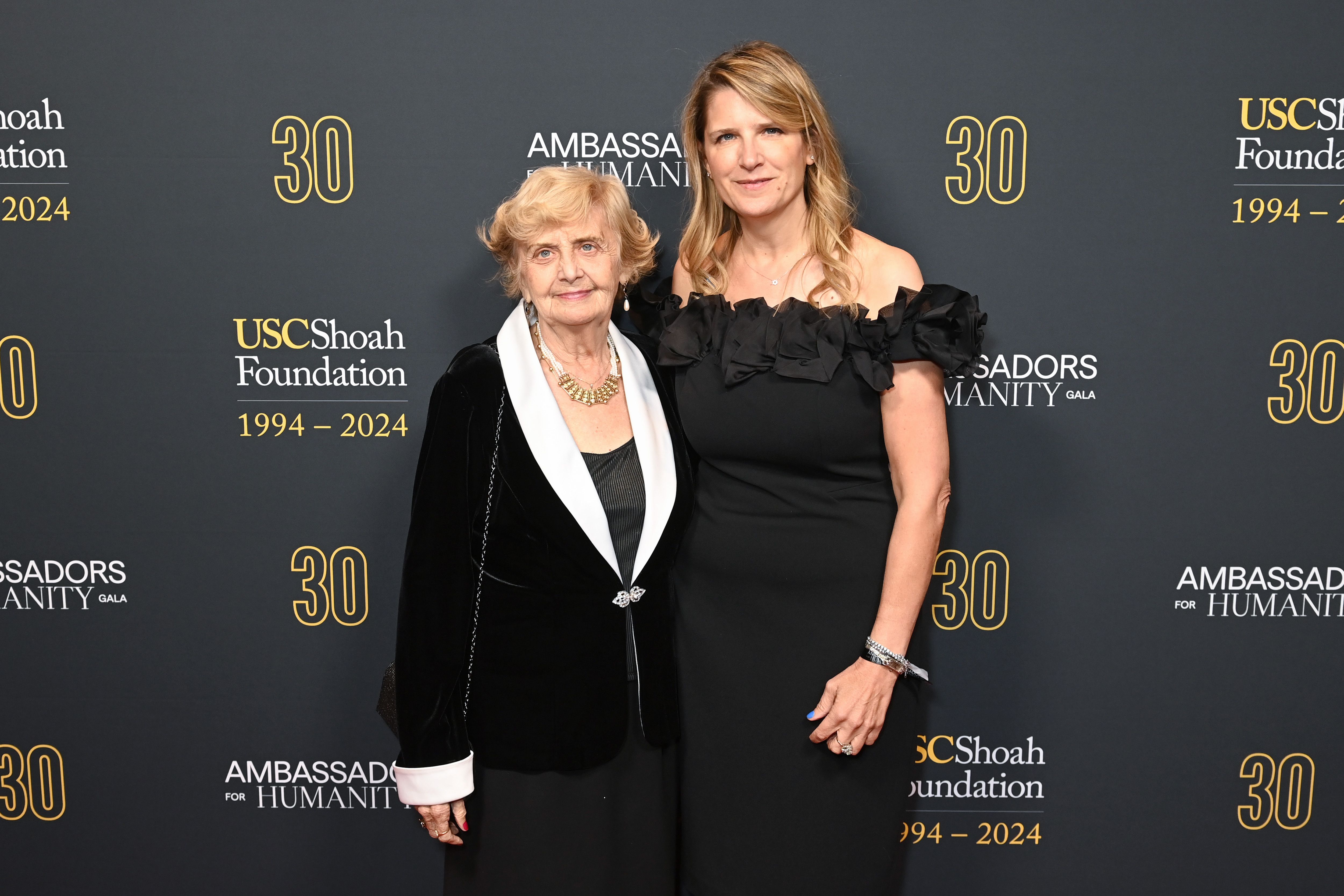 Tova Friedman, left, a Holocaust survivor, attends as USC Shoah Foundation Hosts 30th Anniversary Gala "Ambassadors For Humanity" on October 13, 2024 in New York City.