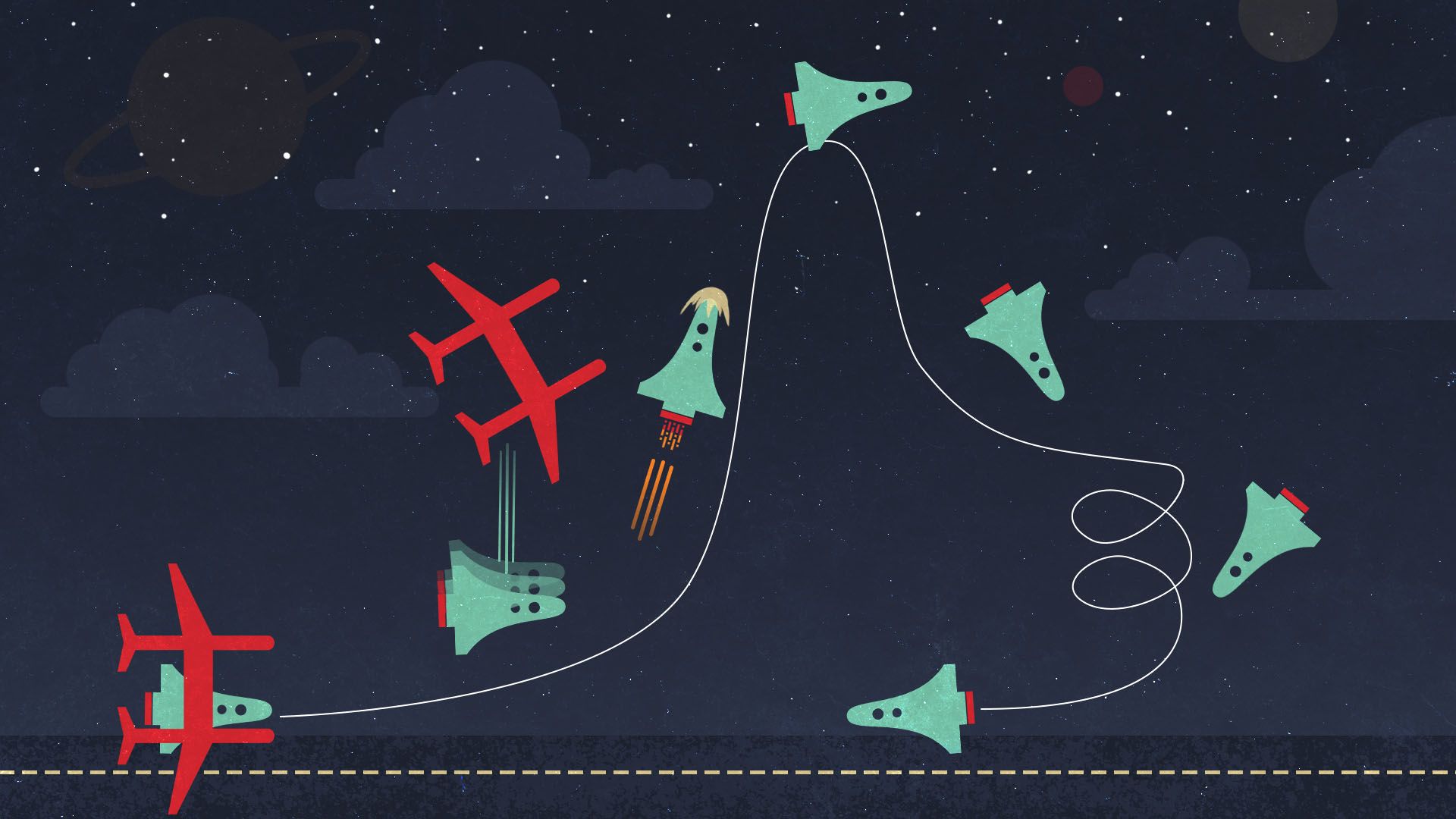 Illustration of the Virgin Galactic flight path