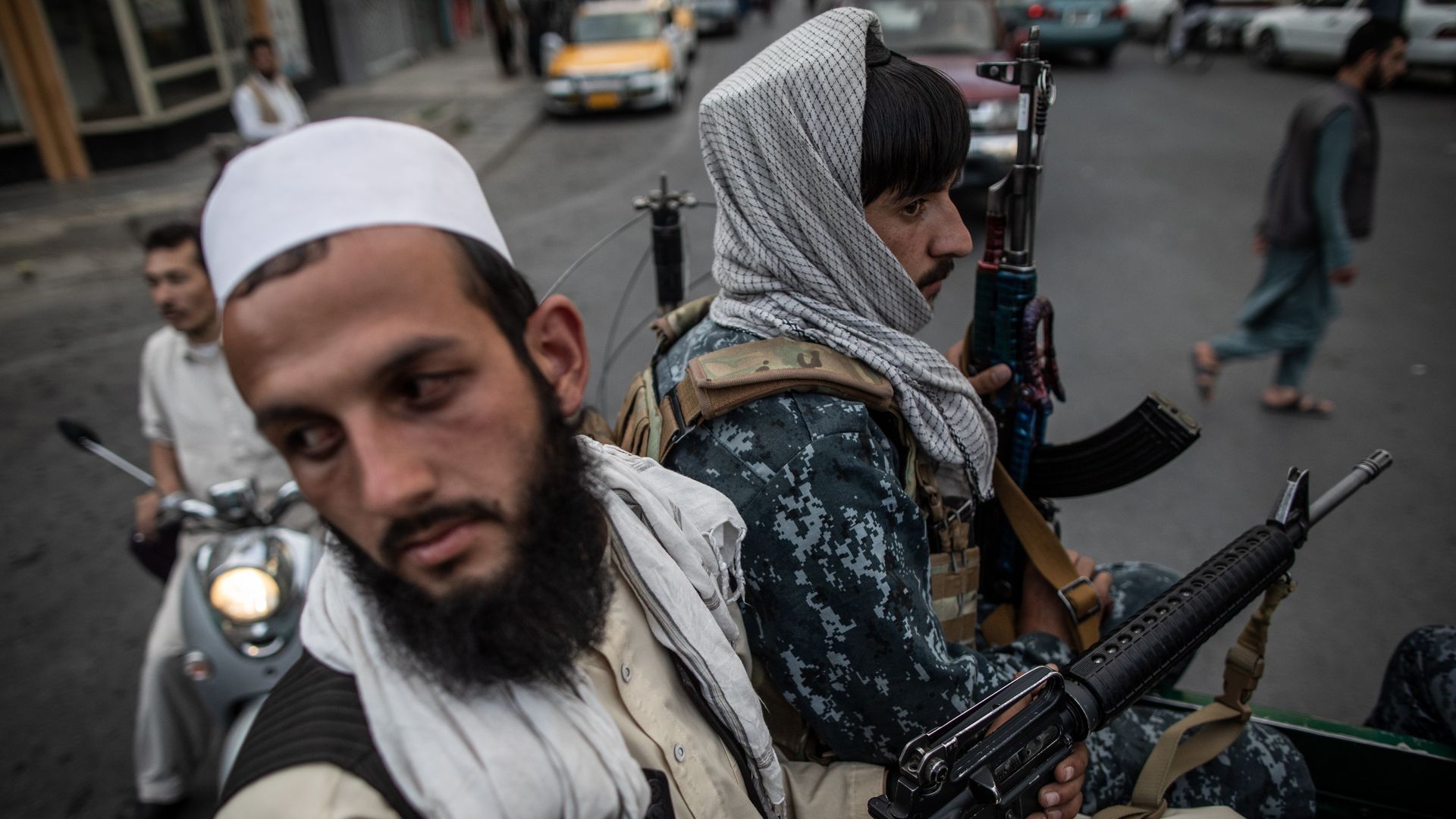 Taliban fighters in Kabul