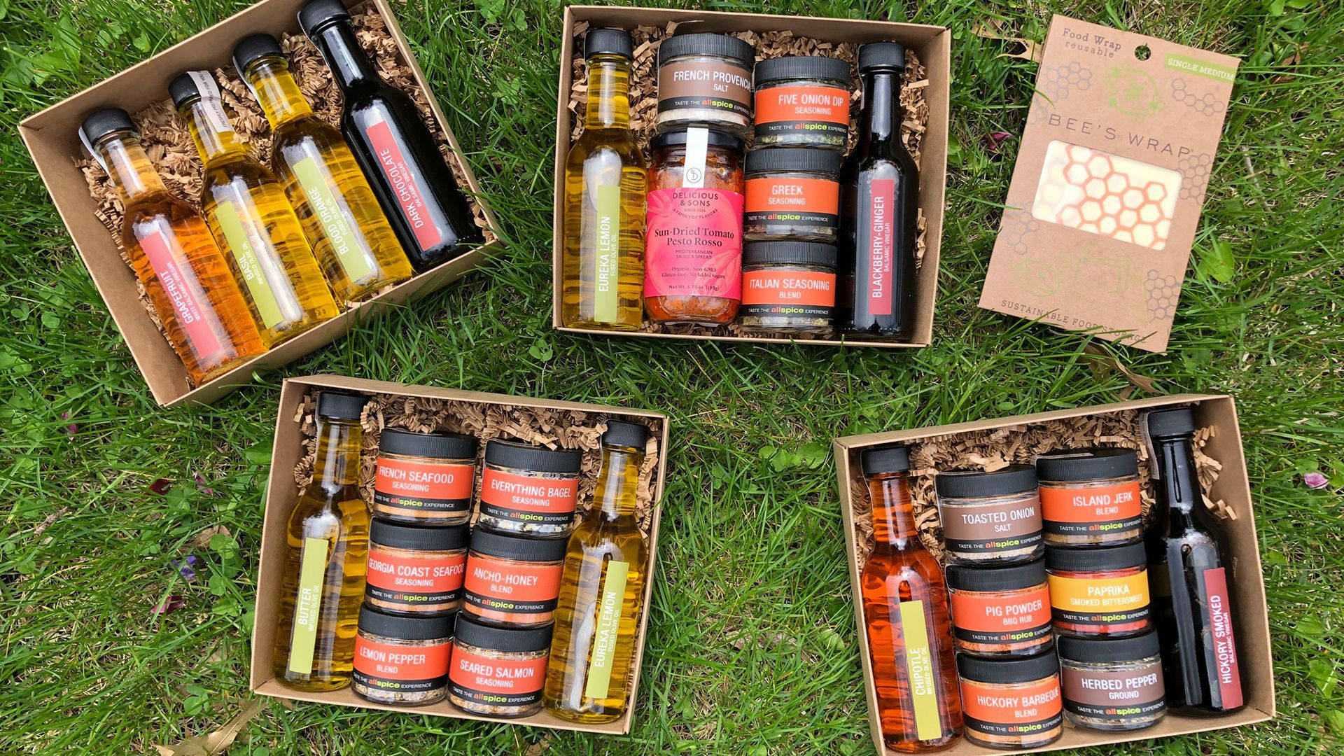 Picture of boxes full of spice containers