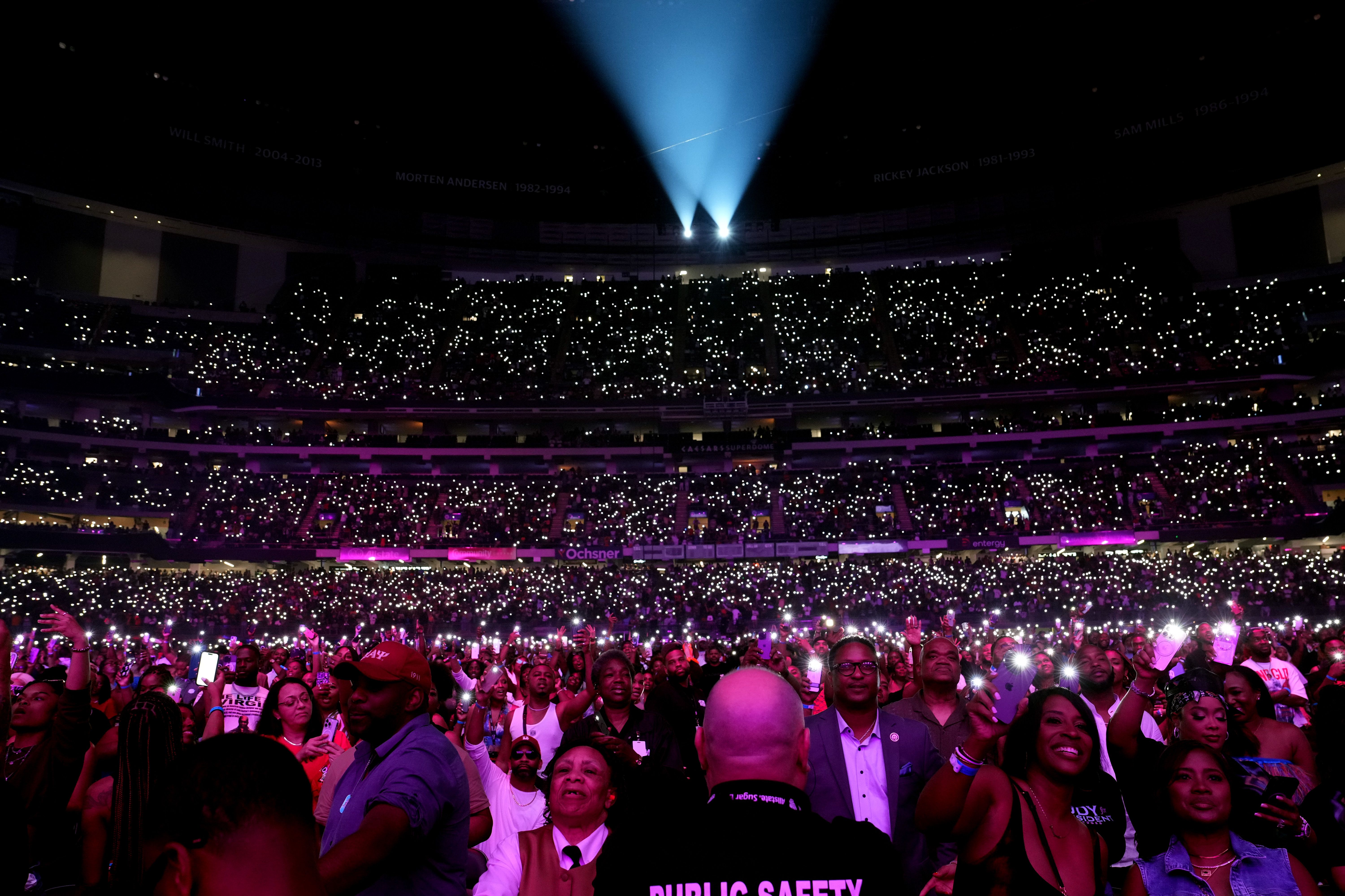 Photo shows people in the crowd at Essence.