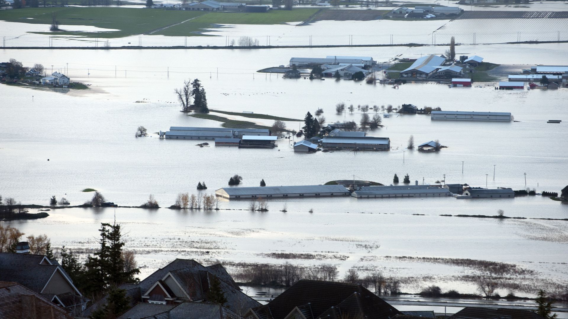  The flooded Sumas Prairie in Abbotsford, British Columbia, Canada, on Wednesday, Nov. 17, 2021. 