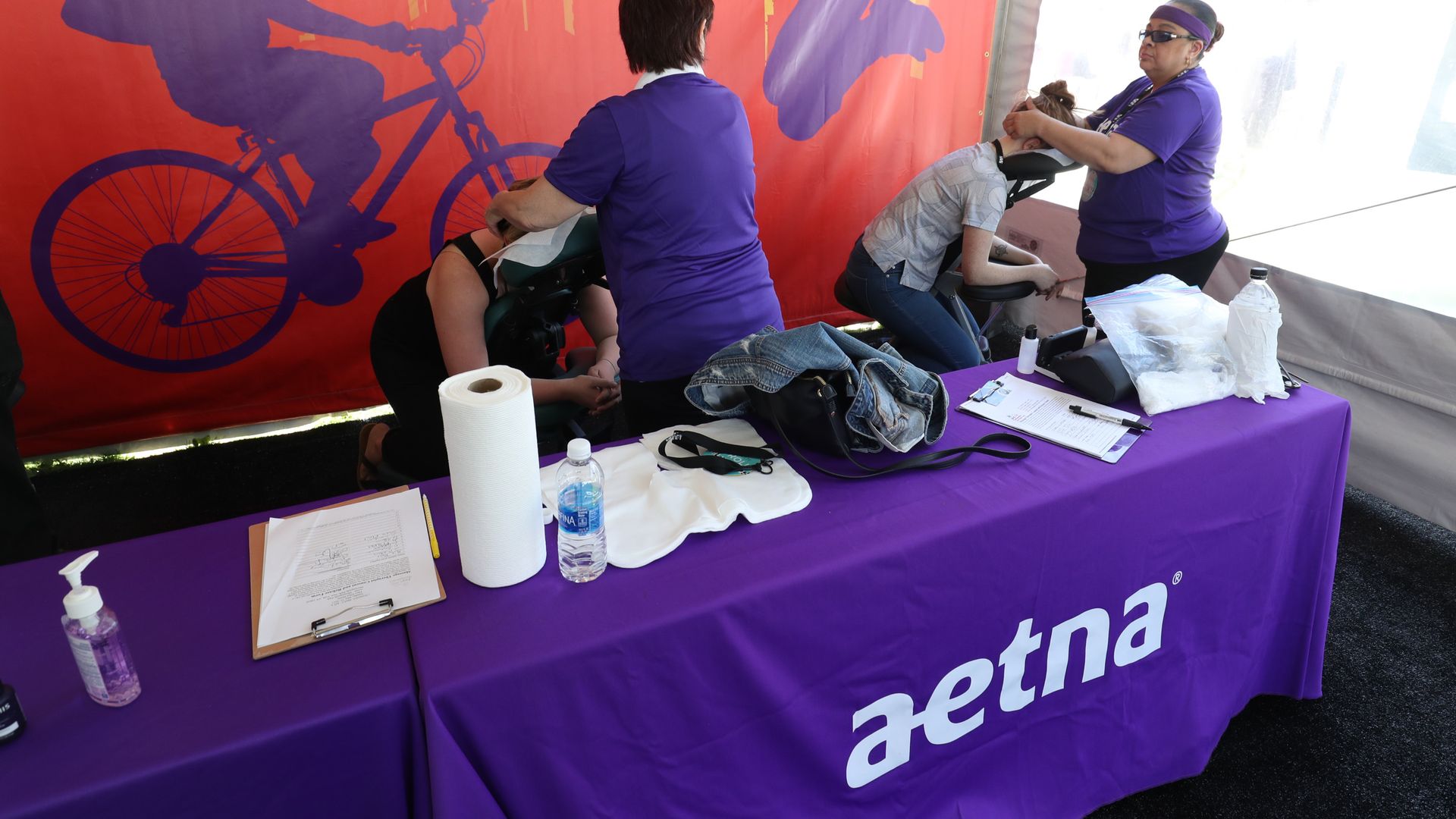 An Aetna tent at an event in New York.