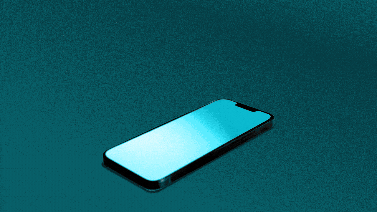 Animated illustration of a hand pushing a brain through a smartphone, meeting resistance, and finally succeeding.