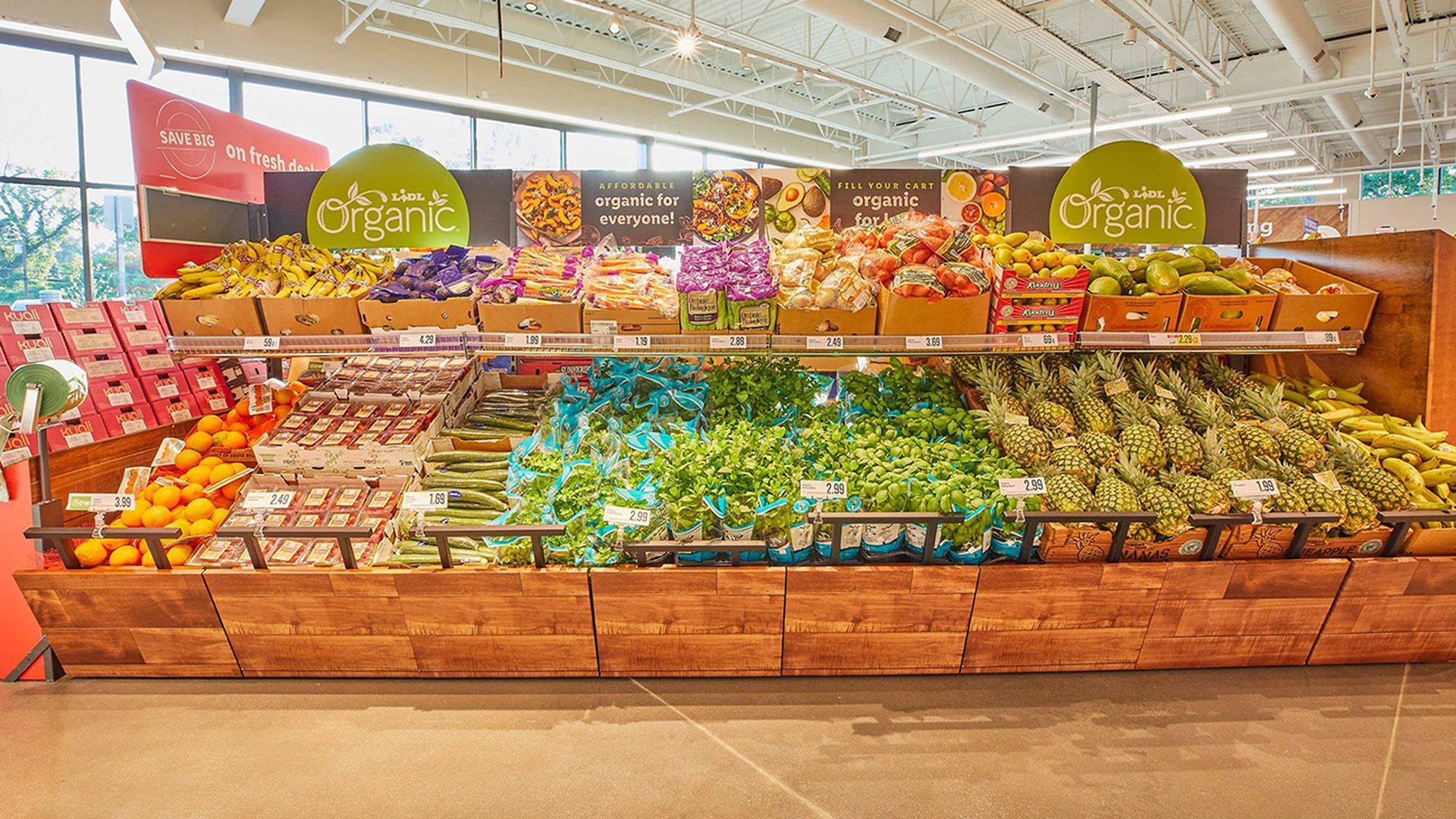 Lidl grocery store produce department