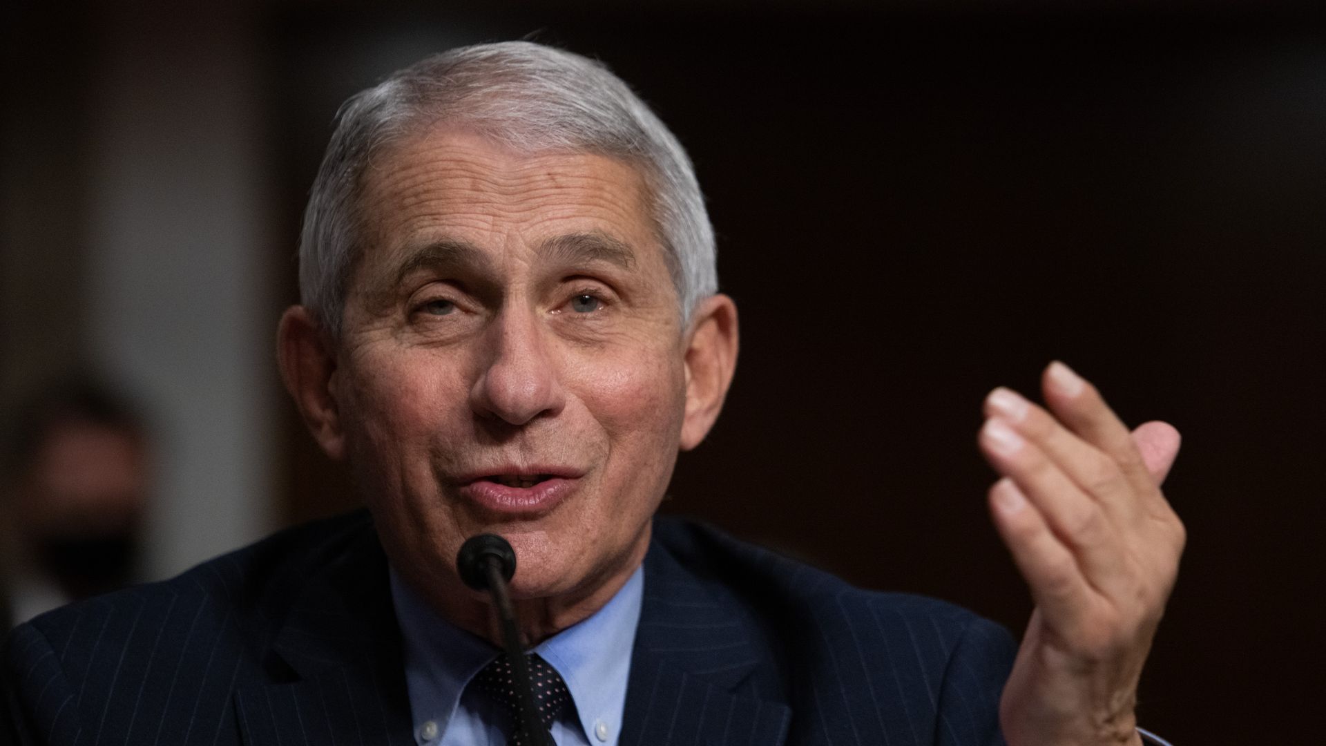 Director of the National Institute of Allergy and Infectious Diseases, Anthony Fauci, testifies during a Senate hearing on COVID-19