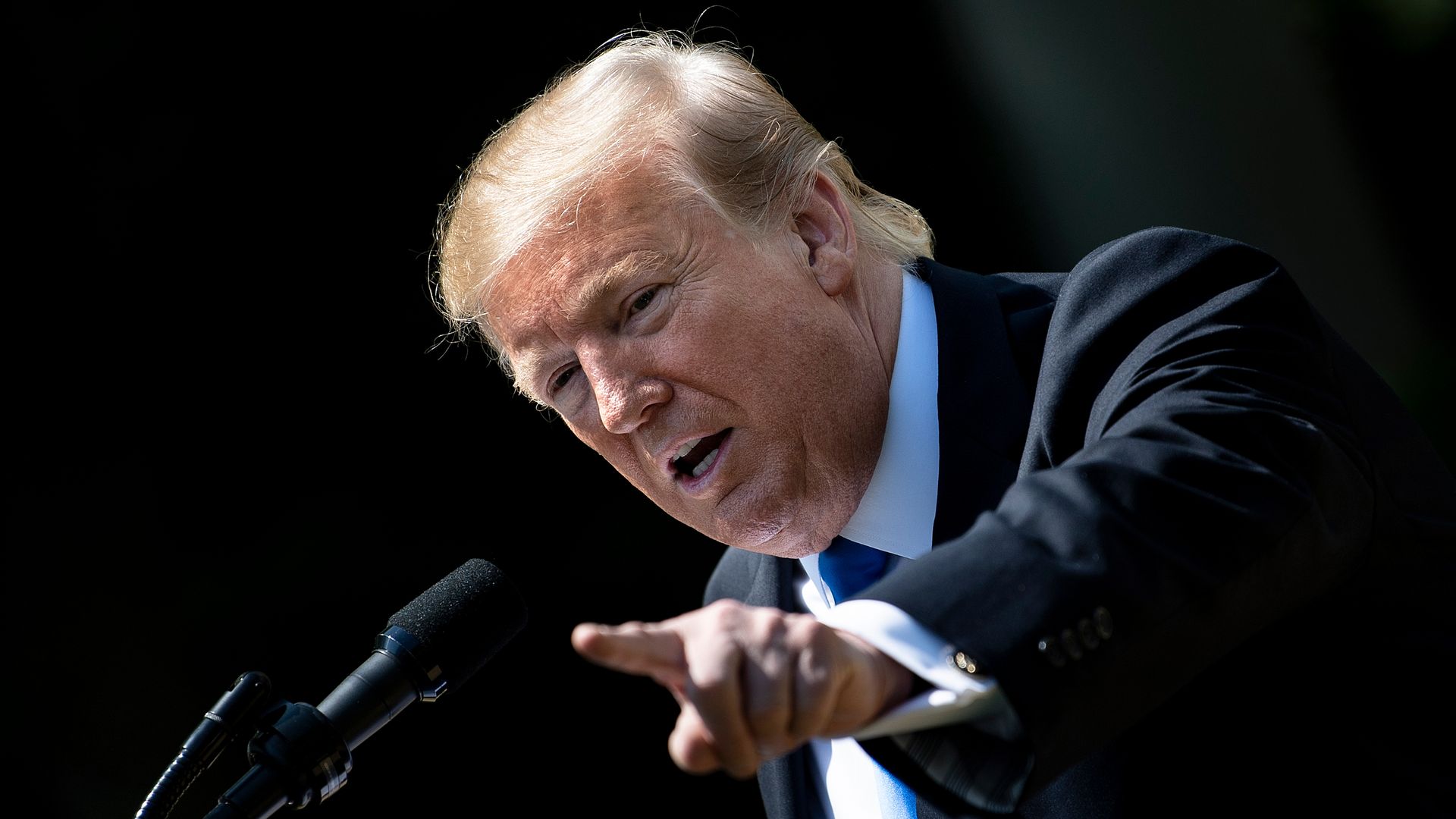 President Trump points.