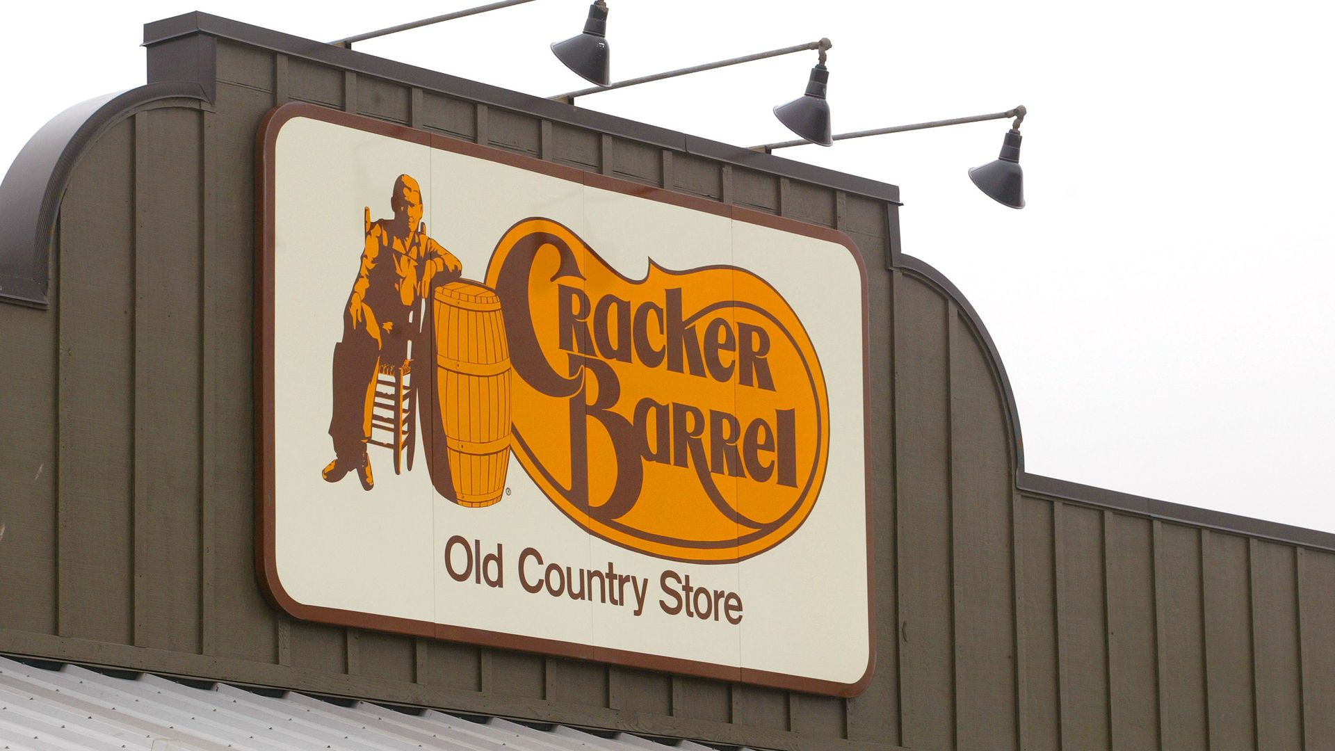 The orange logo of Cracker Barrel Old Country Store above a location