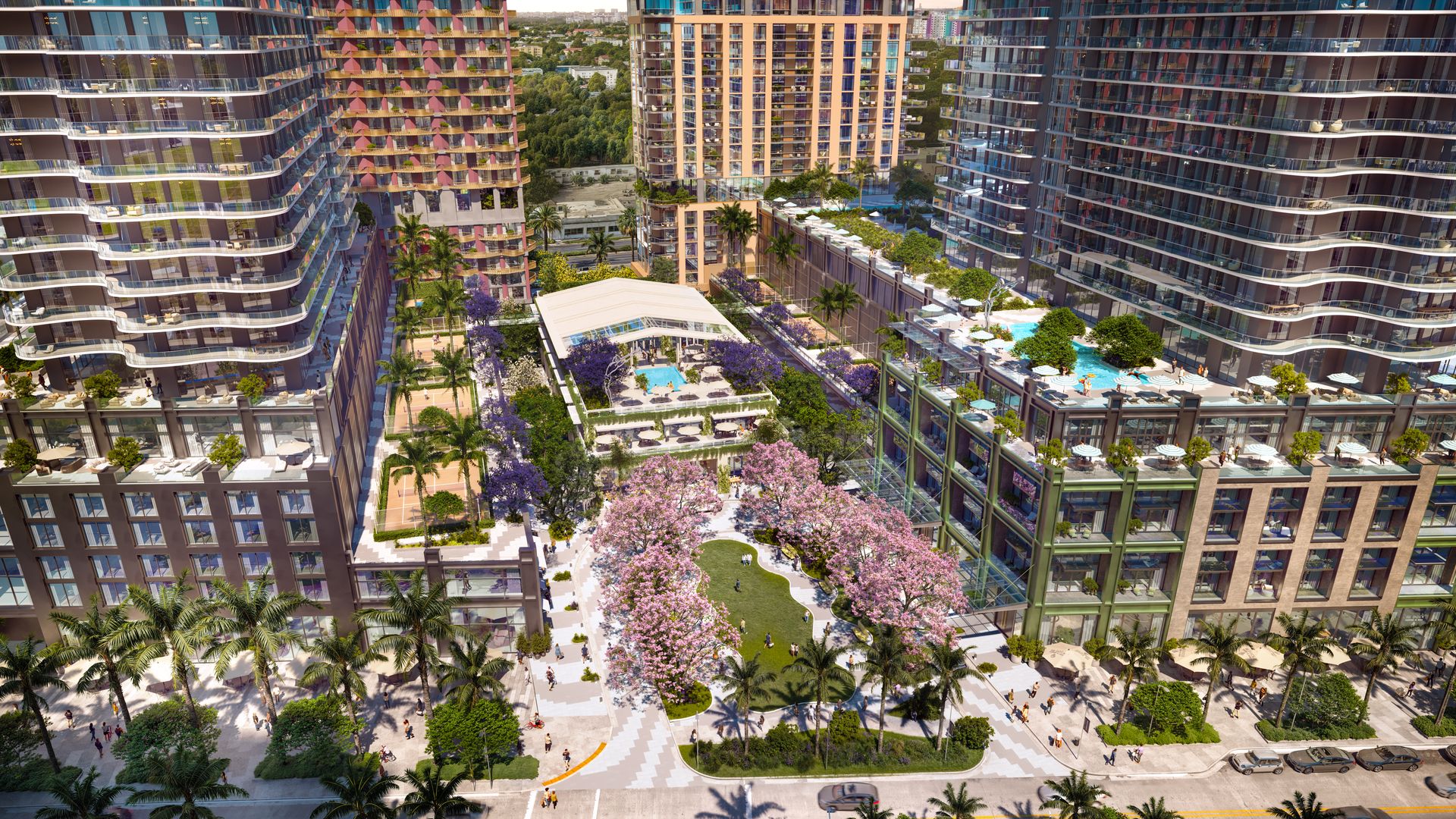 A rendering of Midtown Park by Proper among a larger development project in Midtown.