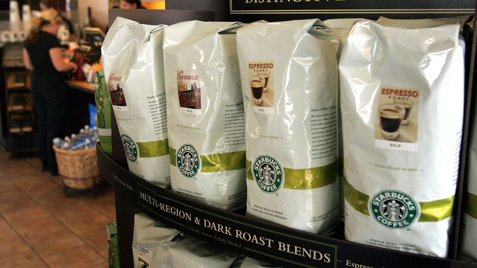 Starbucks coffee beans in bags