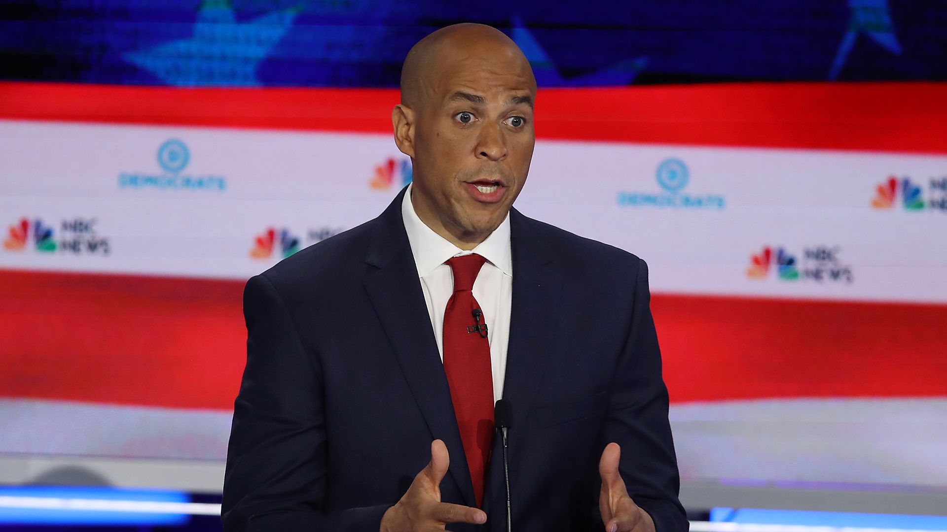 Sen. Cory Booker at the first round of 2020 Democratic primary debates