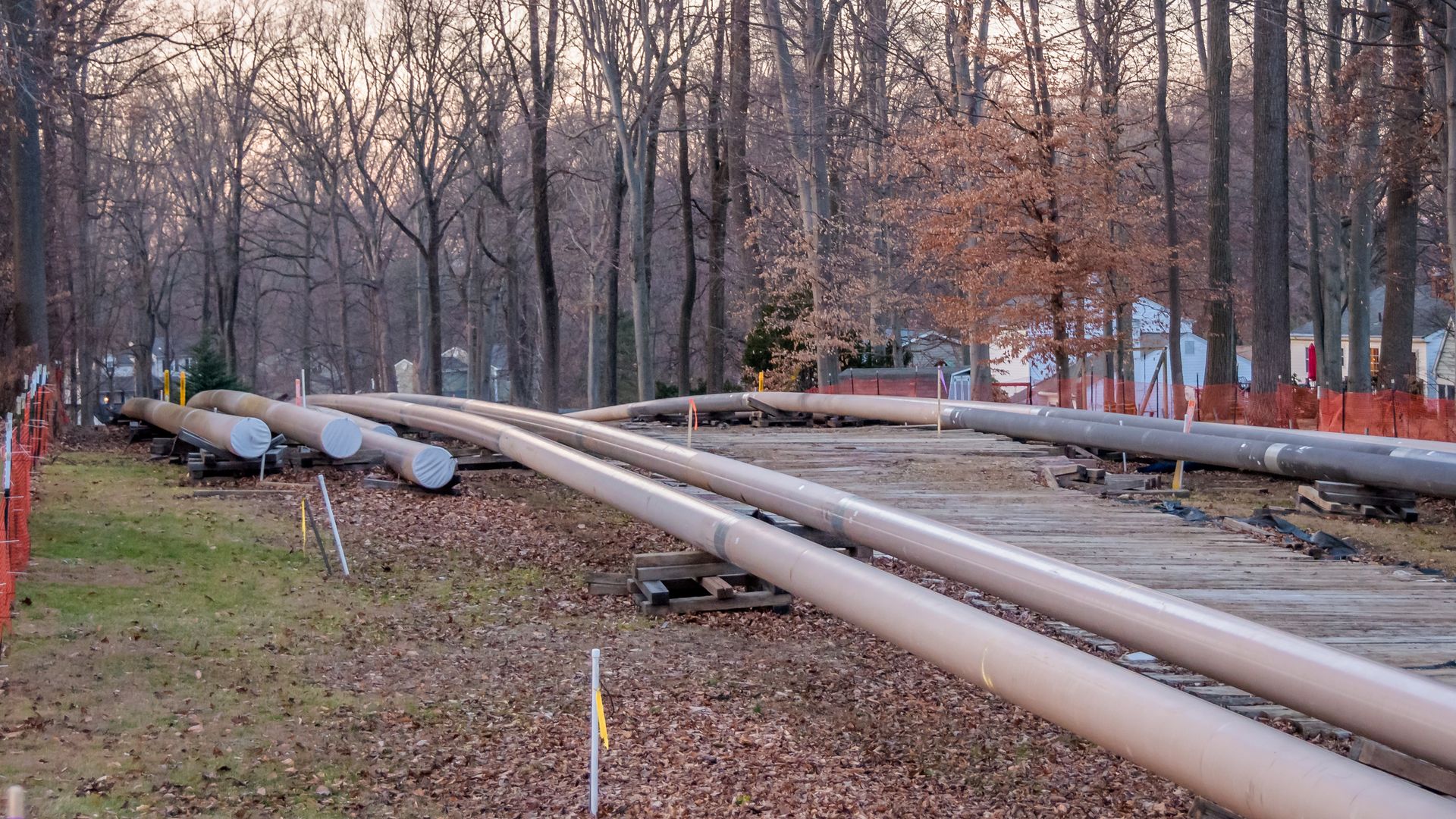  Section of the SUNOCO Mariner II East Pipeline construction in a Pennsylvania subrub