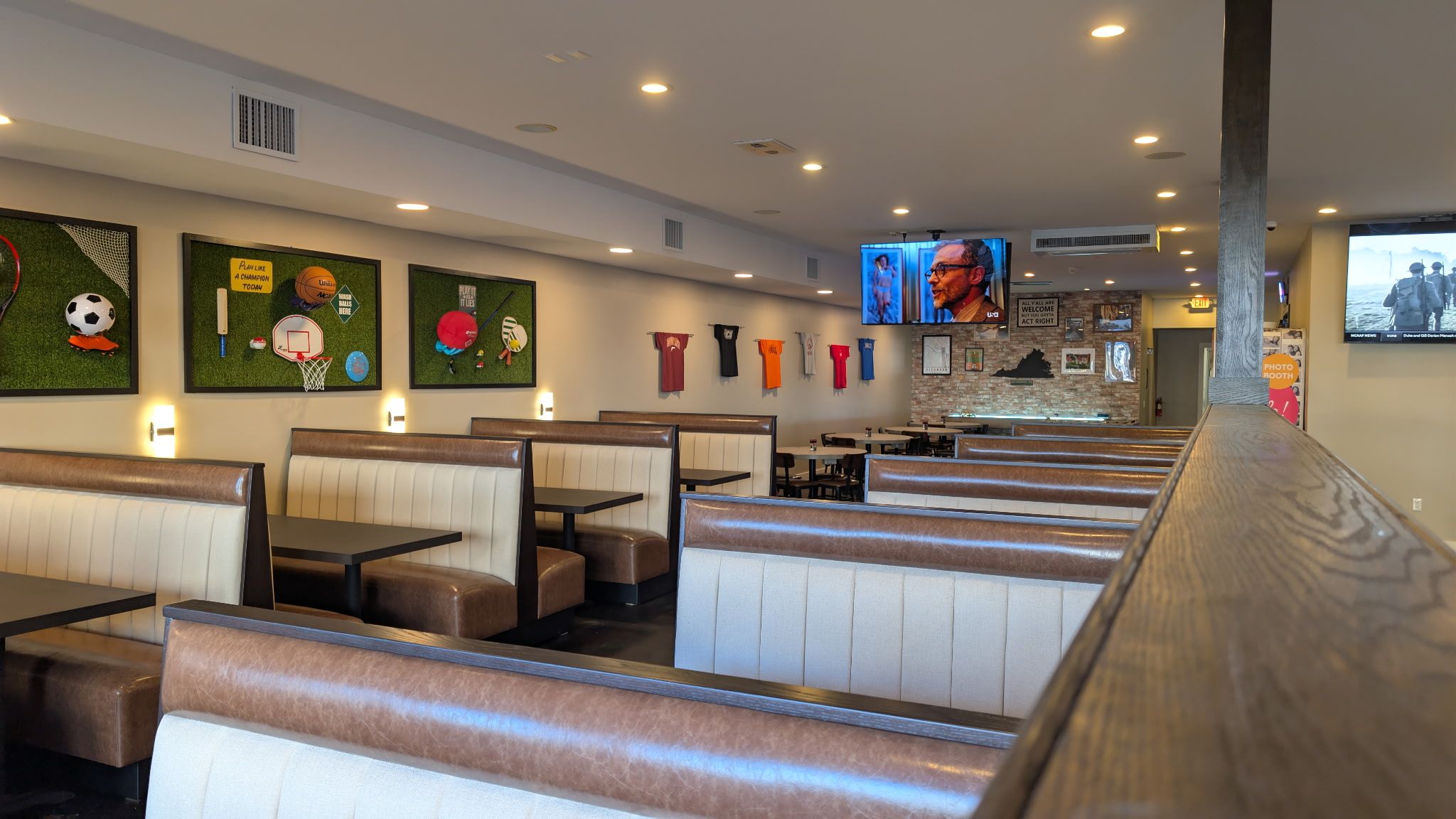 booth seating in a bar 