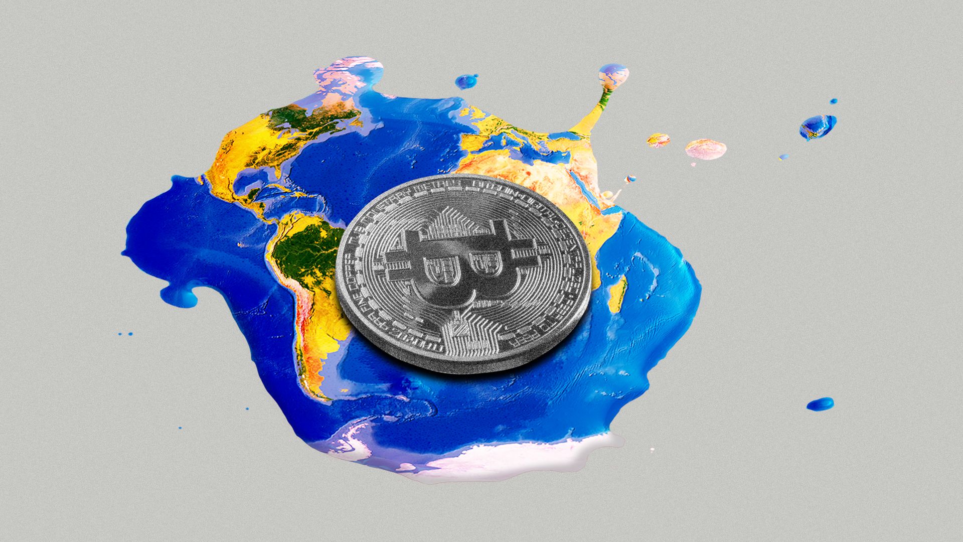 Illustration for story on the climate toll of bitcoin