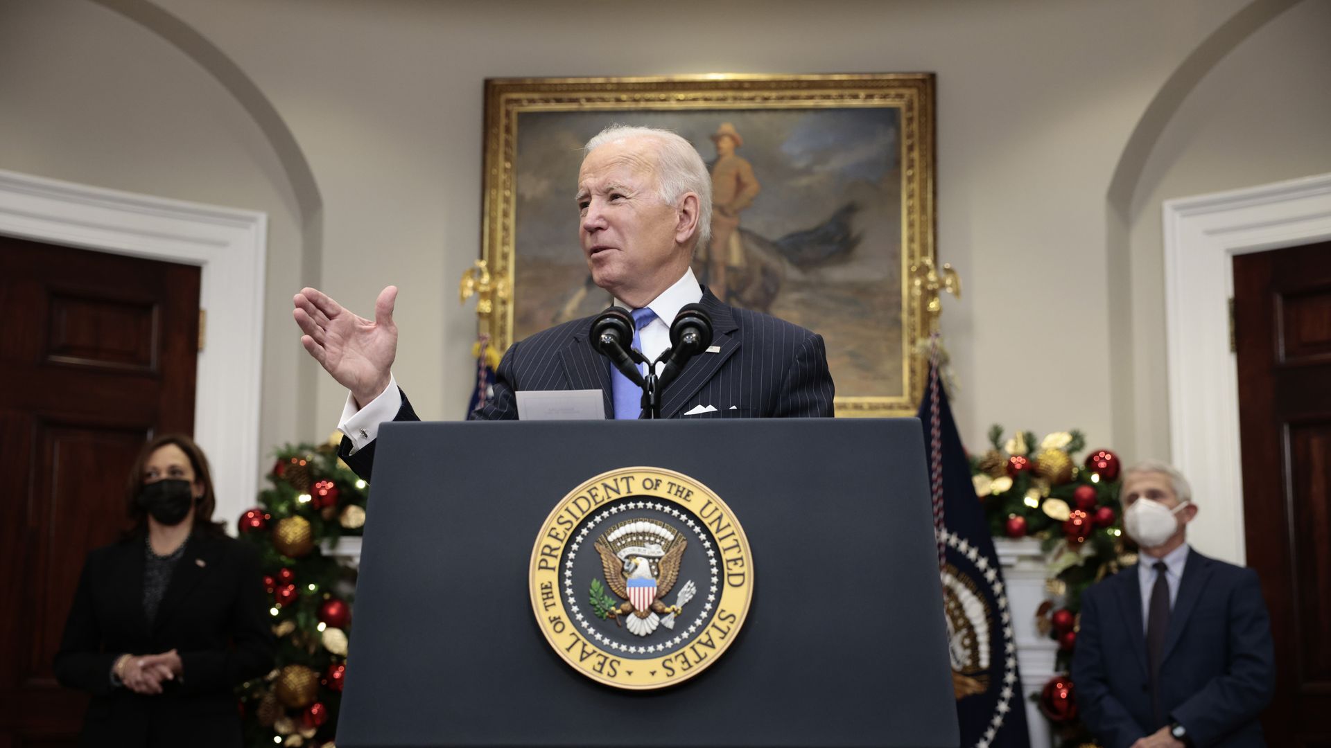 Photo of Joe Biden speaking from a podium
