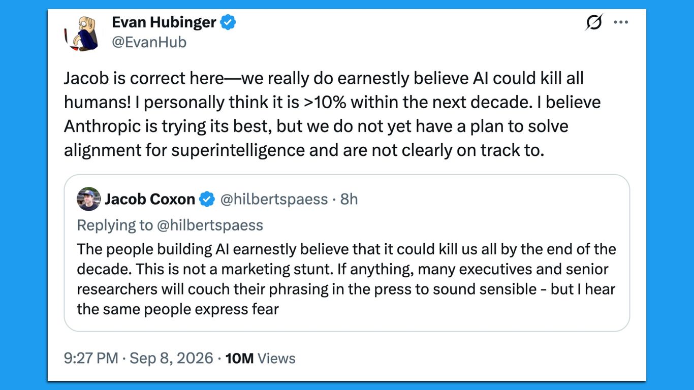 Anthropic insiders warn AI could kill all humans