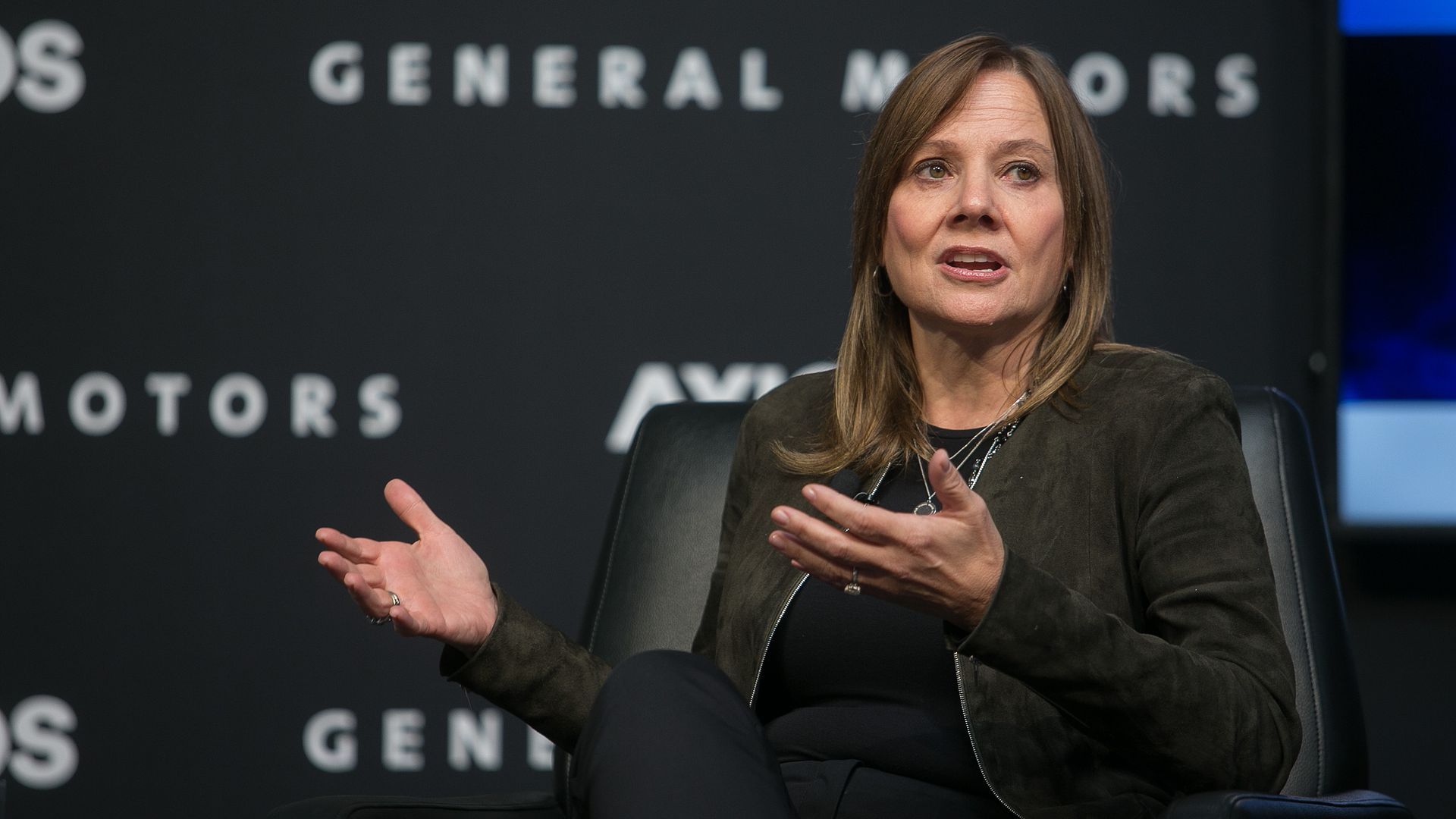 General Motors CEO Mary Barra at an Axios event in Boston.