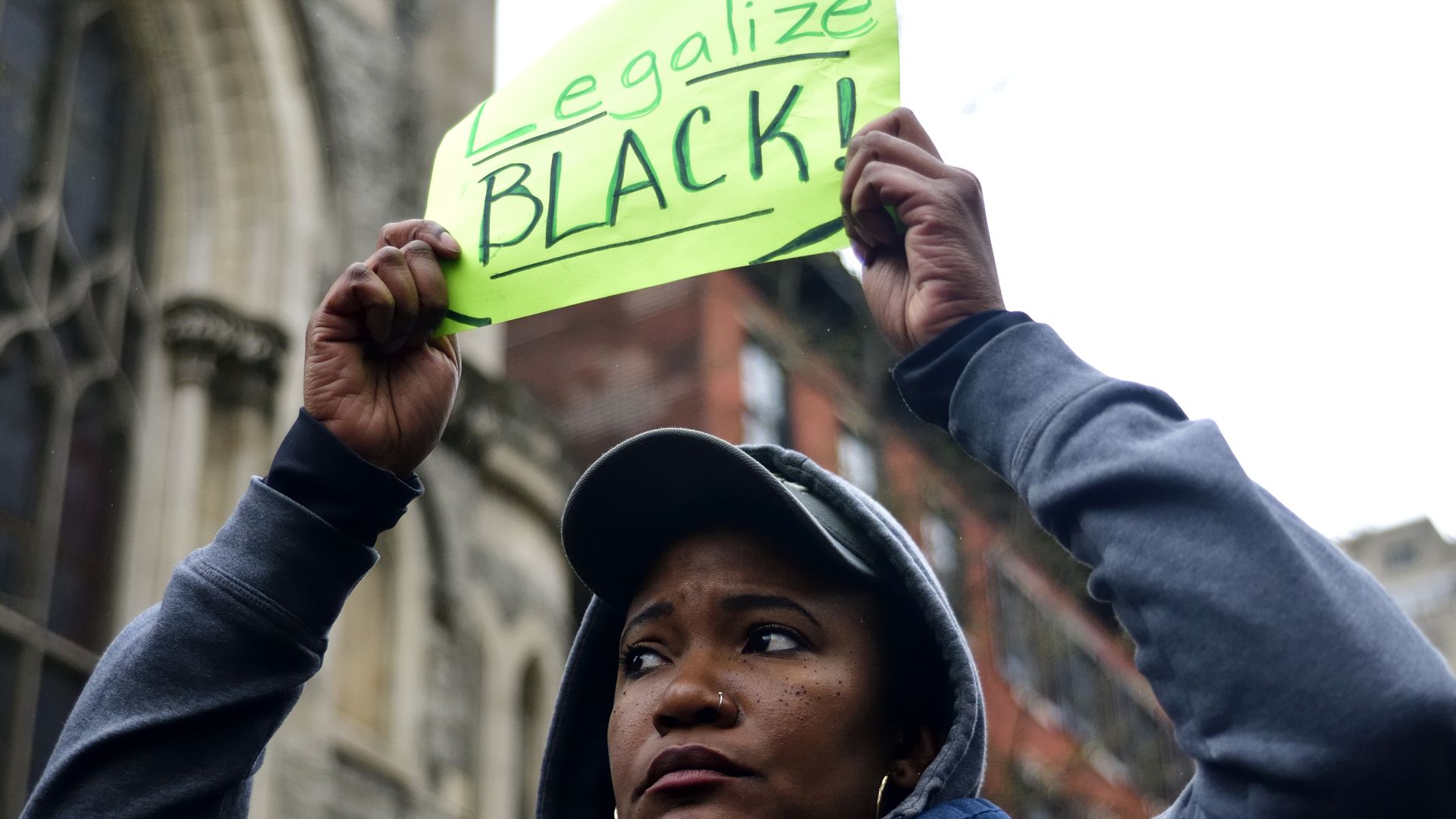 A police brutality protest