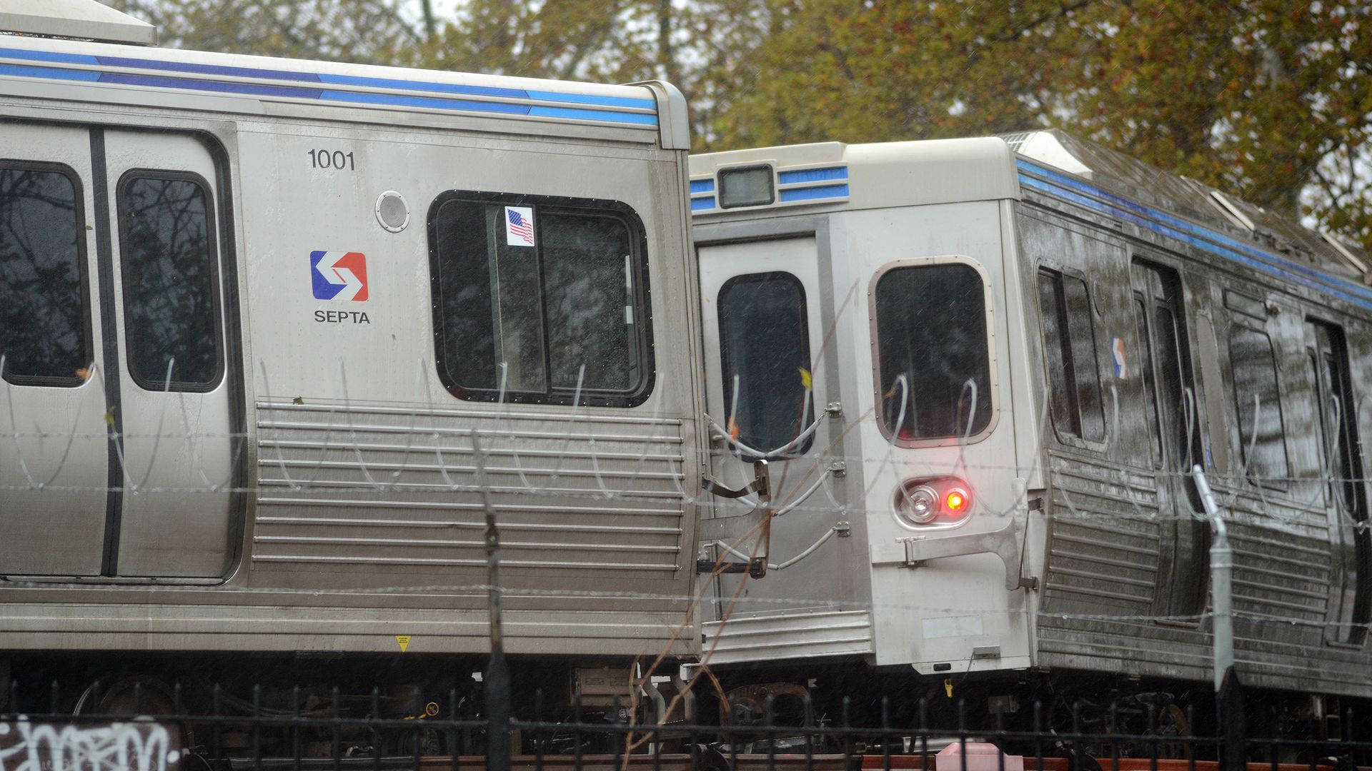 SEPTA trains at Frankford terminal.