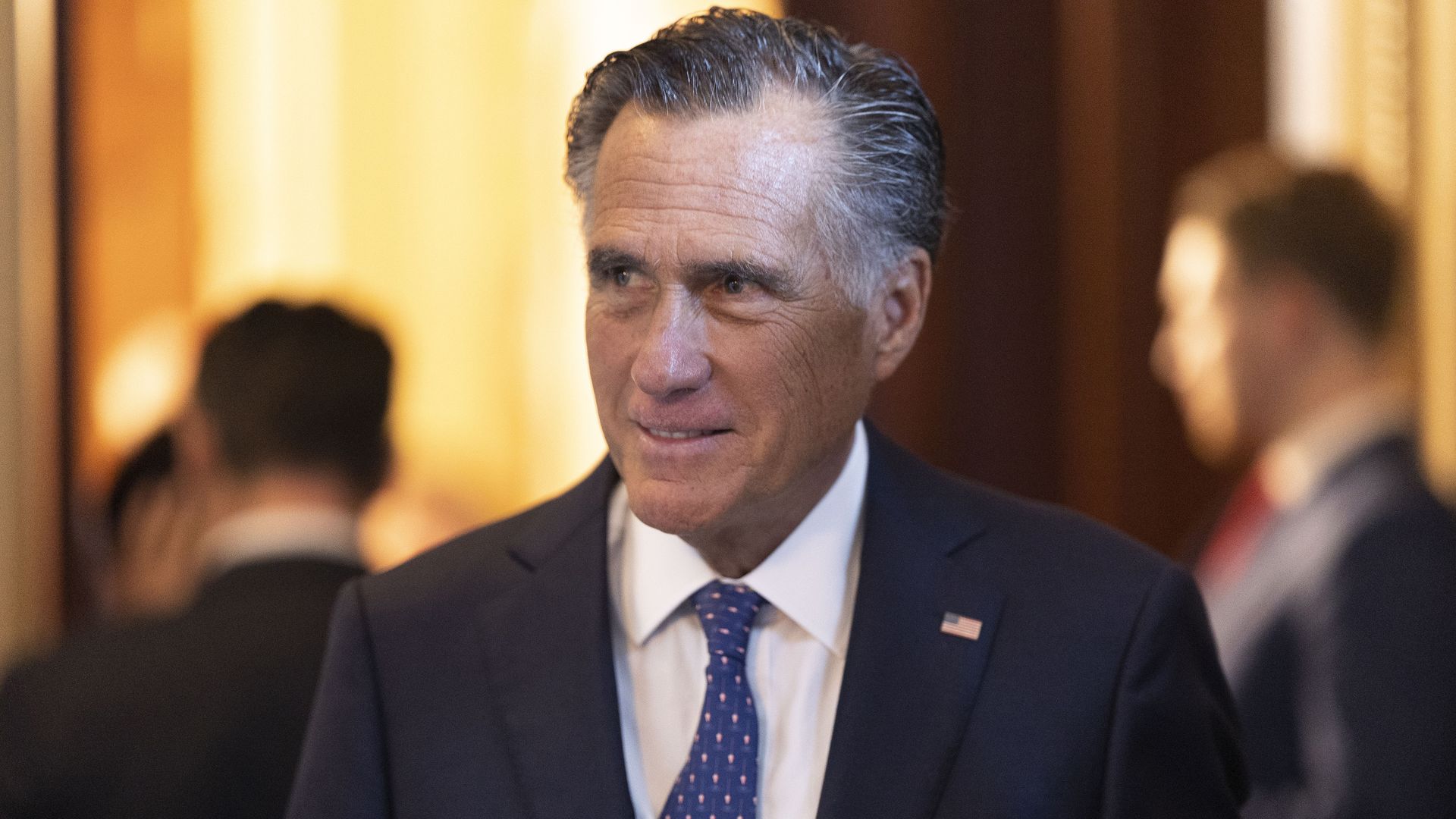 U.S. Sen. Mitt Romney (R-UT) leaves a Republican policy luncheon at the U.S. Capitol on May 31, 2023 in Washington, DC. 