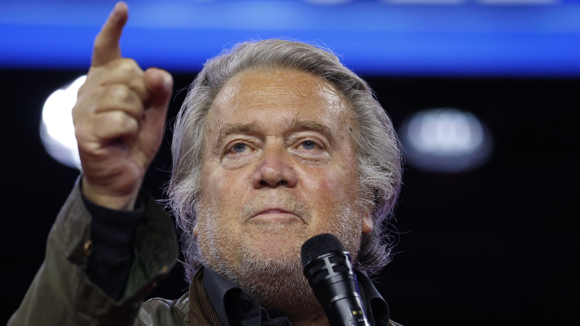 Steve Bannon, former advisor to former President Donald Trump, speaks at the Conservative Political Action Conference (CPAC) at the Gaylord National Resort Hotel And Convention Center on February 24, 2024 in National Harbor, Maryland. 
