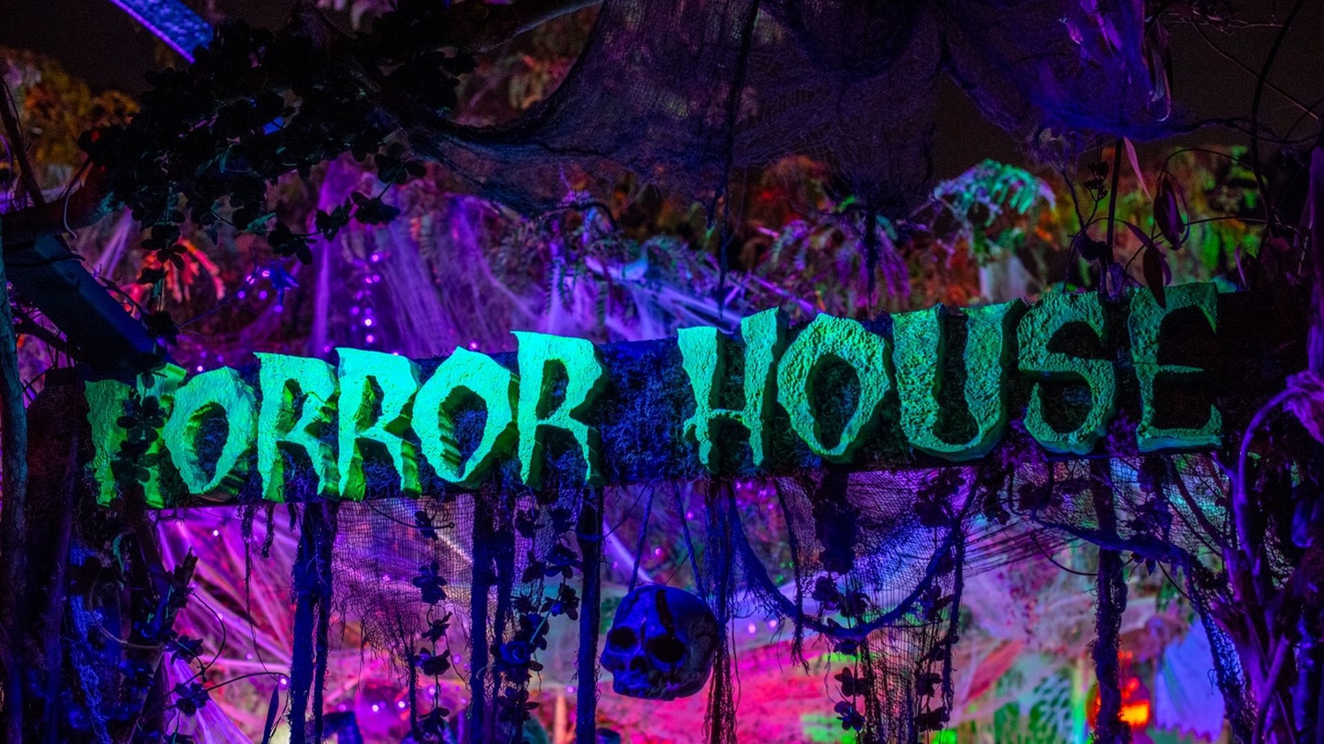 The exterior of the South Park Horror House