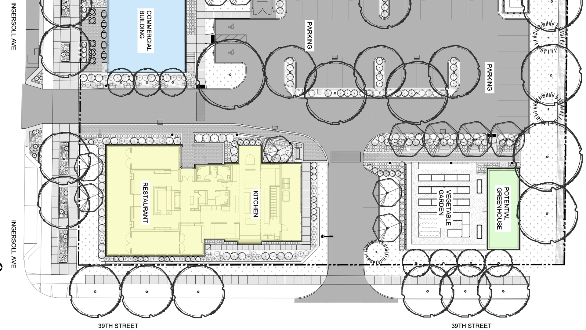 The site plan for the 3900 block of Ingersoll Avenue
