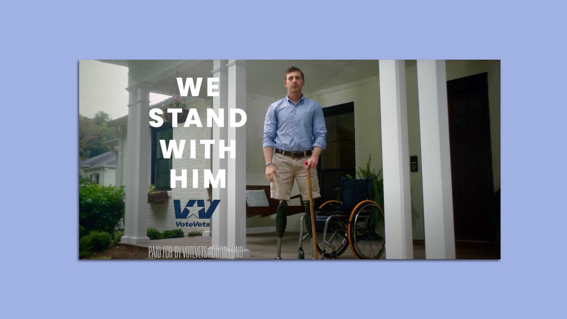 A screenshot shows a snippet of a new ad by Democrats trying to support President Biden's Afghanistan withdrawal.