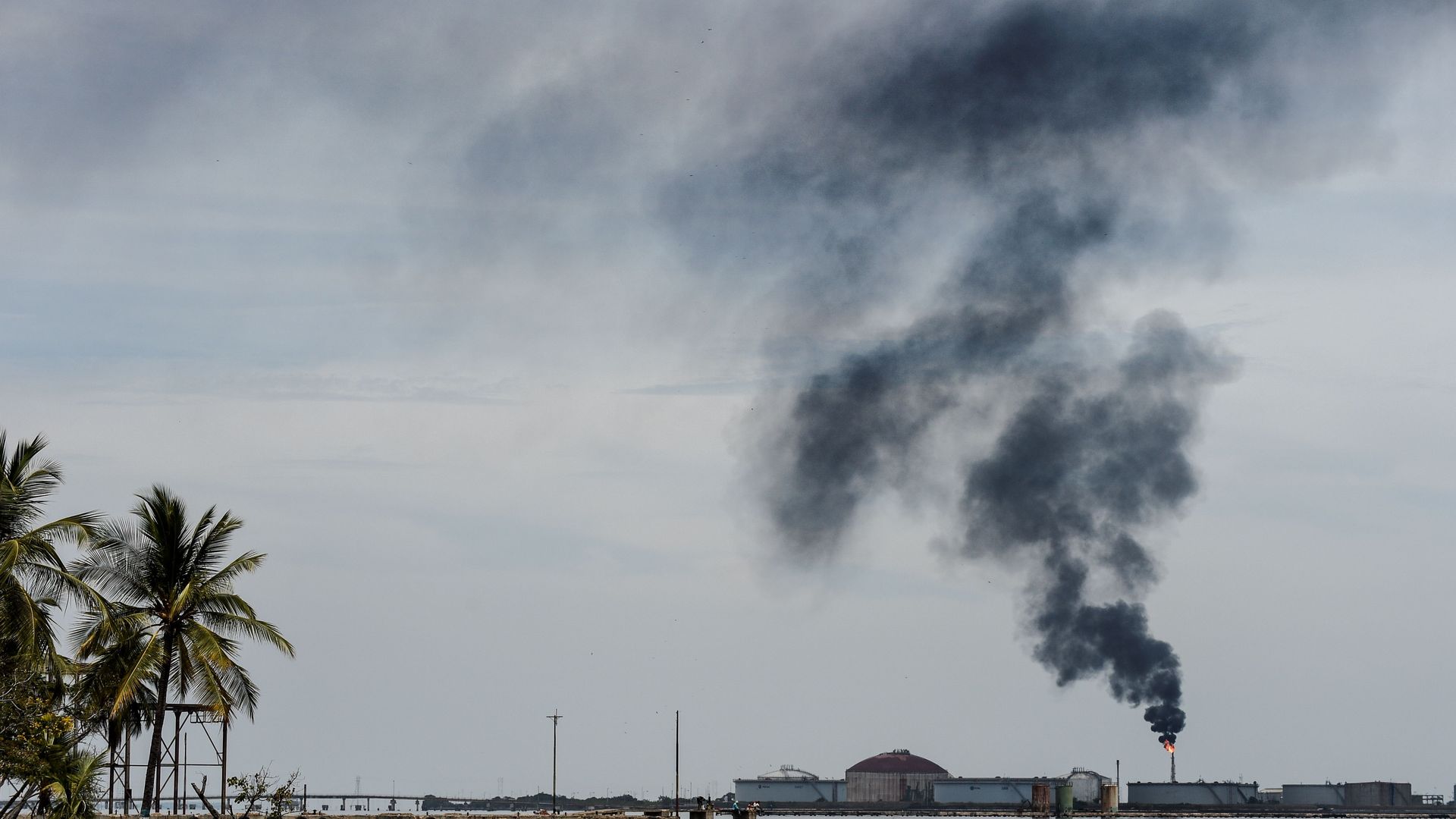 Photo of  View of an oil refinery in the Maracaibo lake, Venezuela.