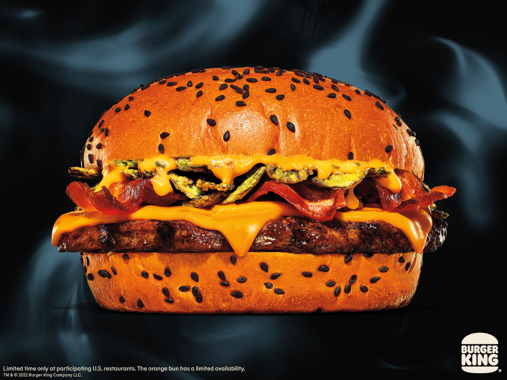 Burger King Ghost Pepper Whopper with orange bun