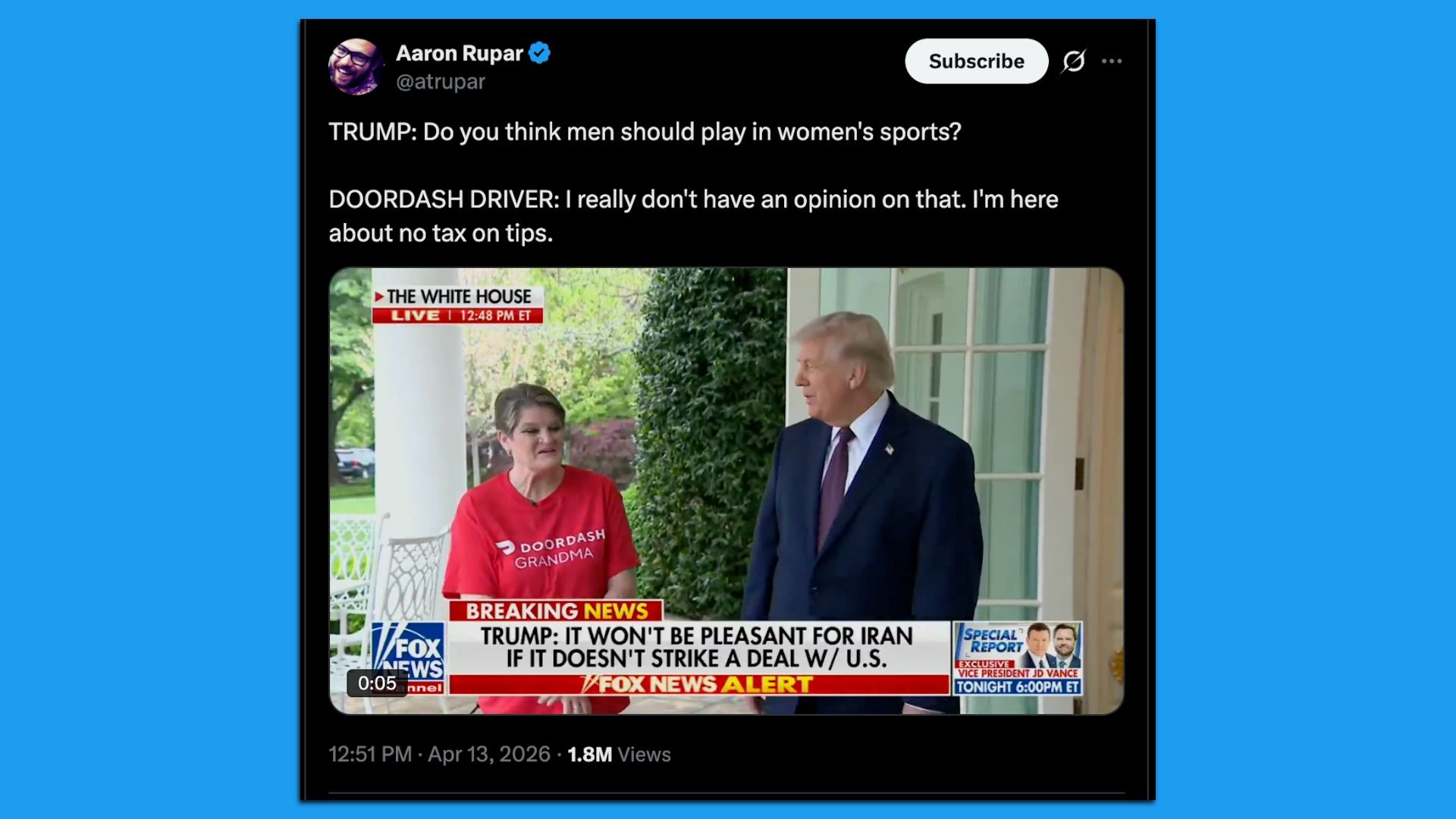 Screen shot of a tweet 