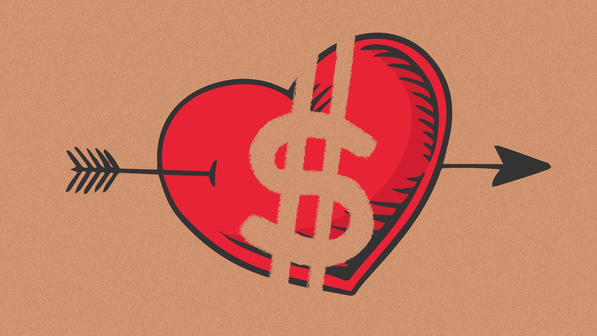 Illustration of a tattoo with a dollar sign erased from it.