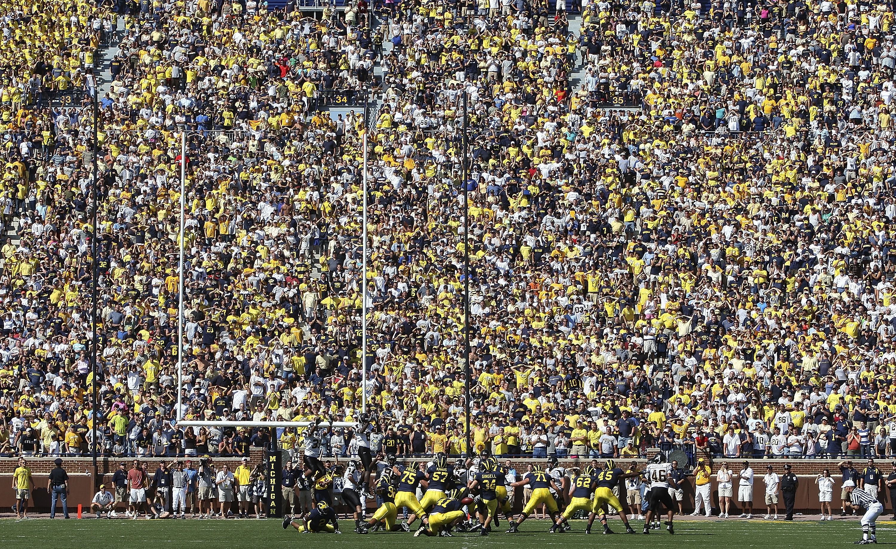Fans at Michigan's football stadium