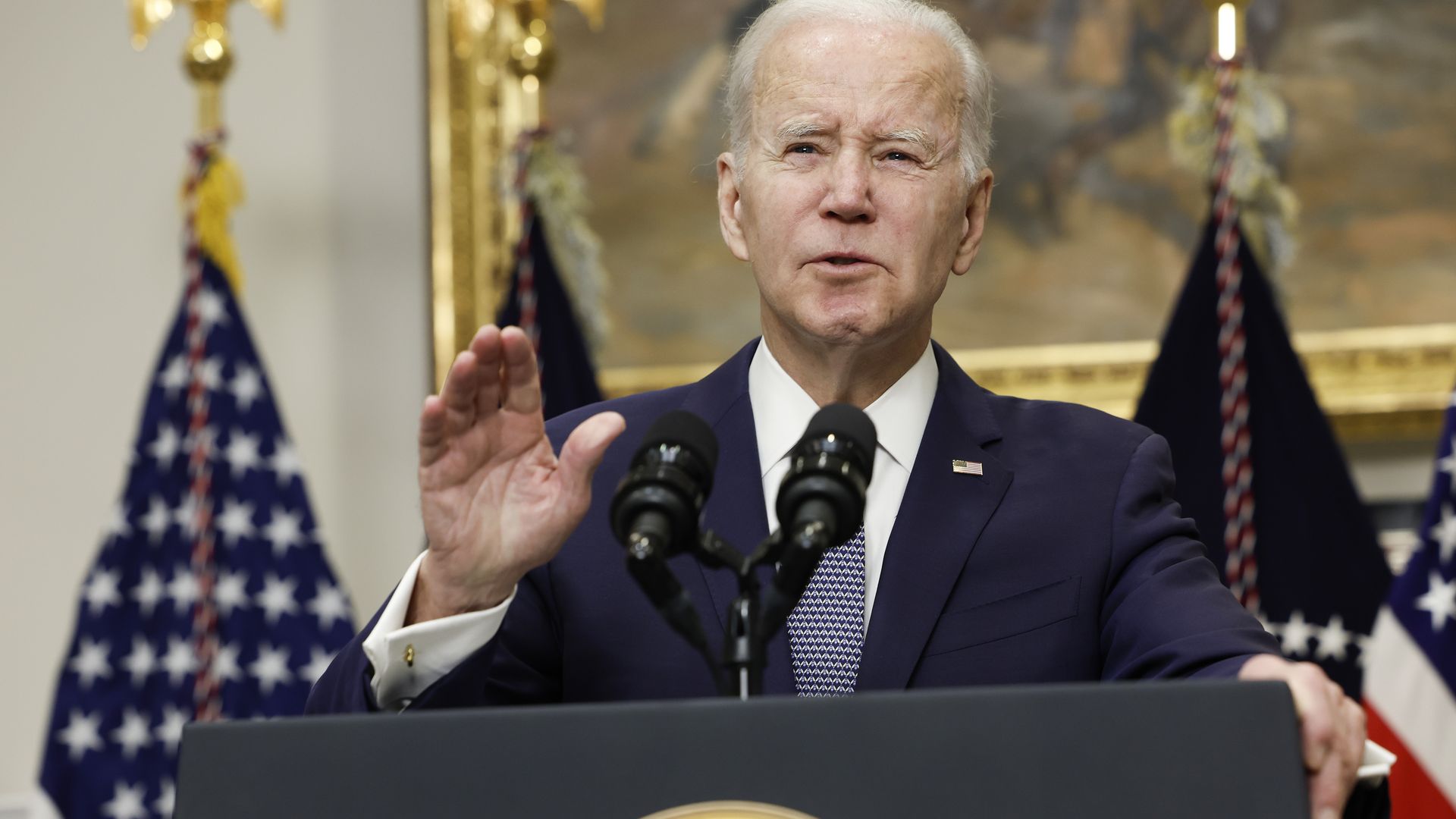 President Biden speaks about the banking system from the White House on Monday.