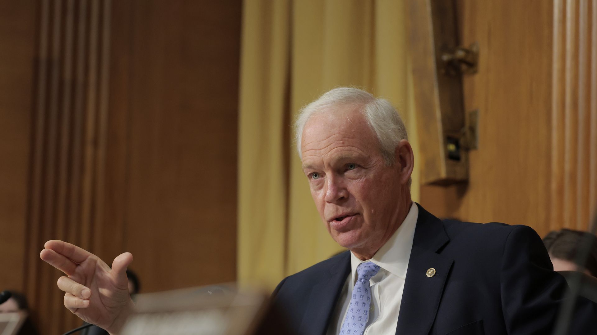 Sen. Ron Johnson during a Capitol Hill hearing on March 14, 2025.