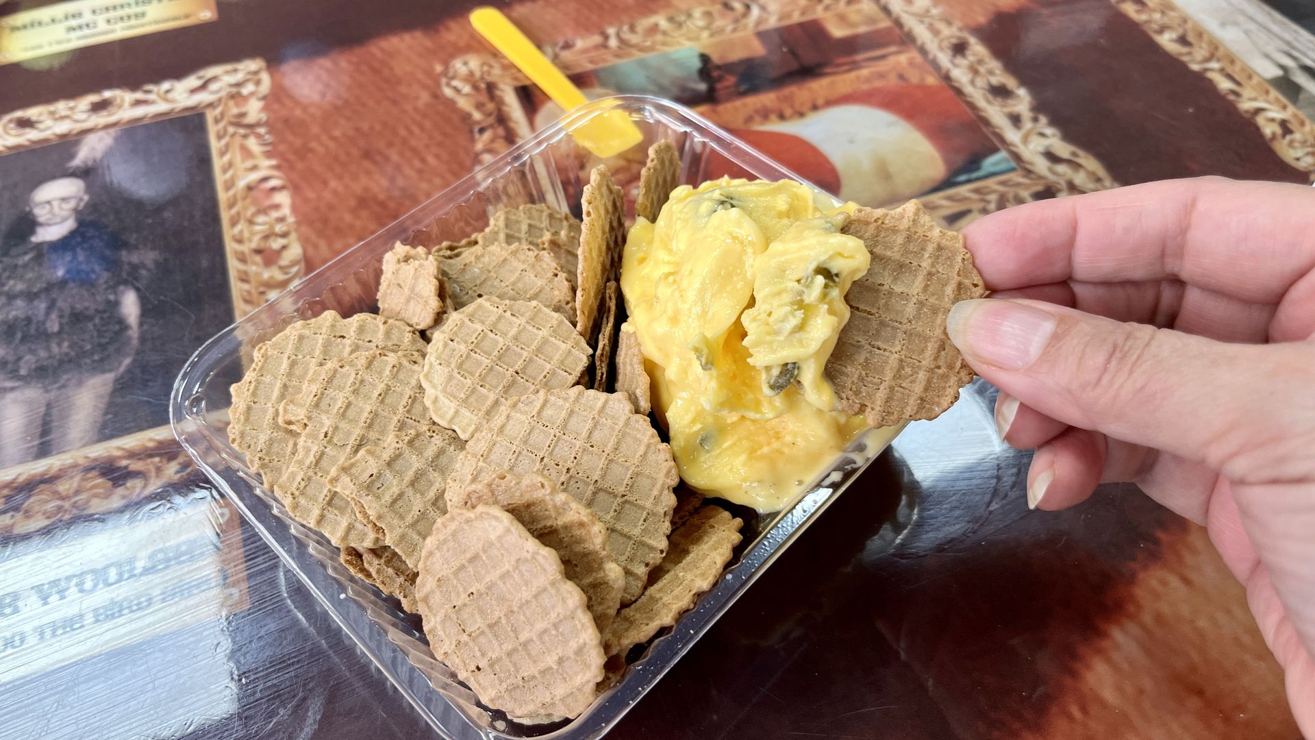 cookies and nacho cheese like ice cream
