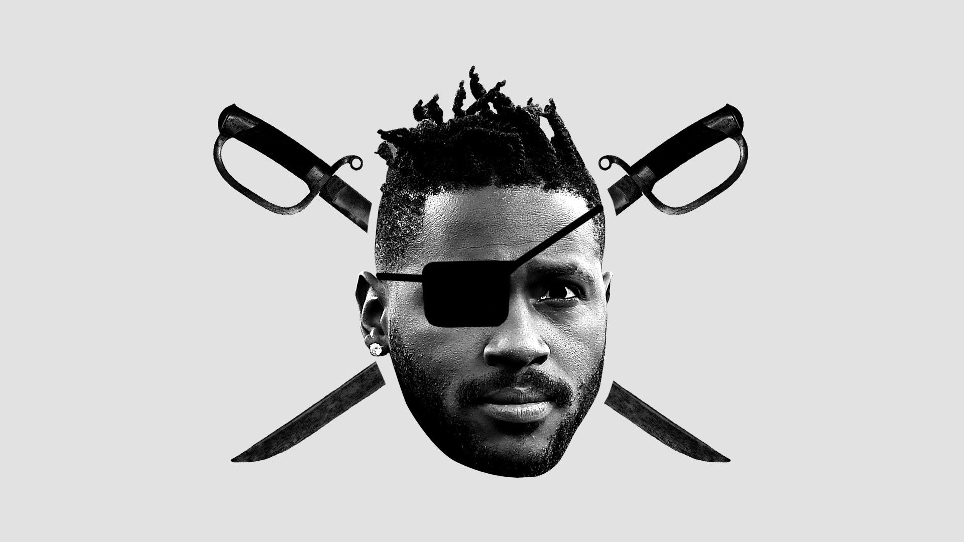 Antonio Brown as the man in the Raider's logo