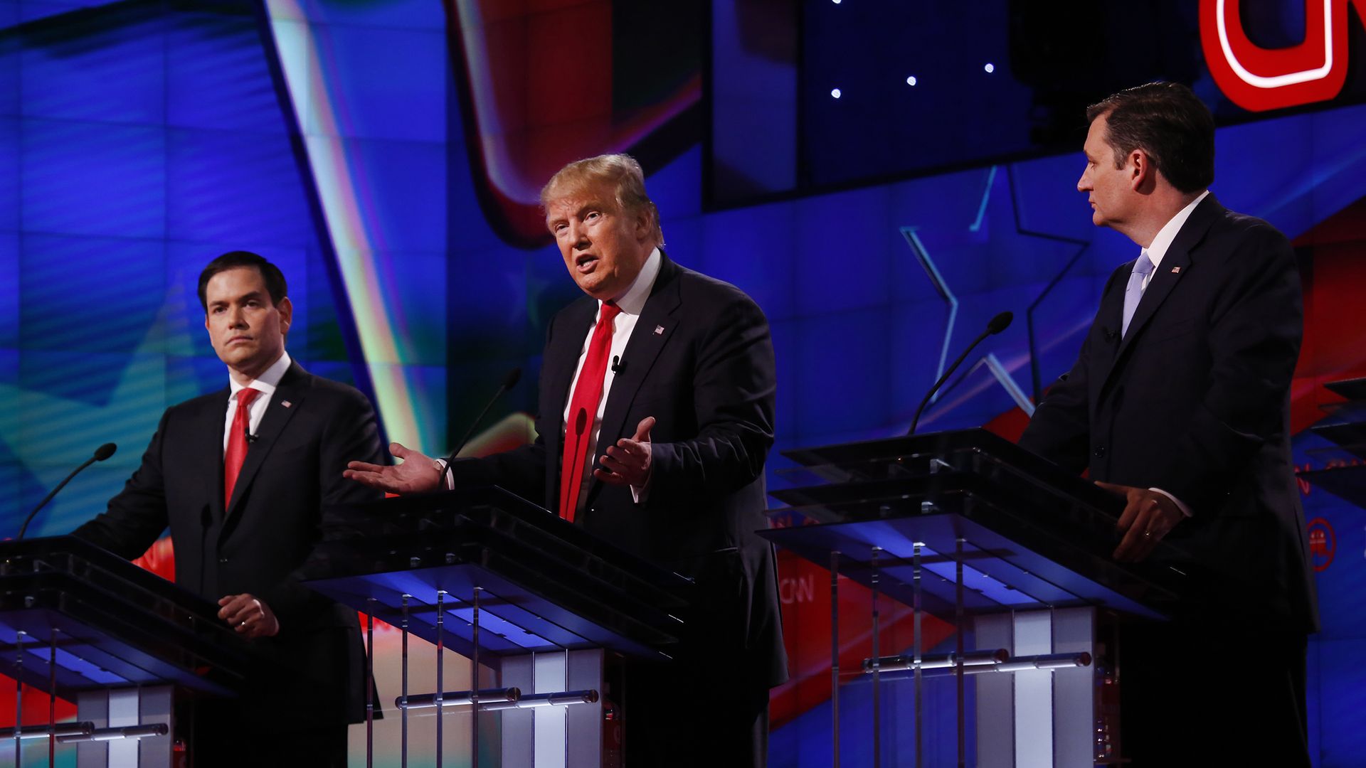 Rubio, Trump and Cruz
