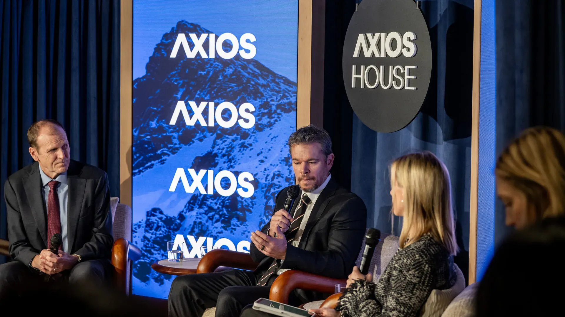 Photo of Matt Damon at Axios House in Davos