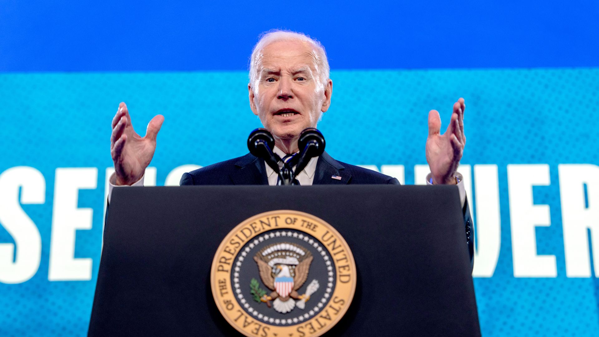 resident Joe Biden during the Everytown for Gun Safety "Gun Sense University" conference in Washington, DC, US, on Tuesday, June 11, 2024. The annual conference gathers gun violence survivors, volunteers, and advocates to receive training on organizing efforts. Photographer: Ken Cedeno/CNP/Bloomberg