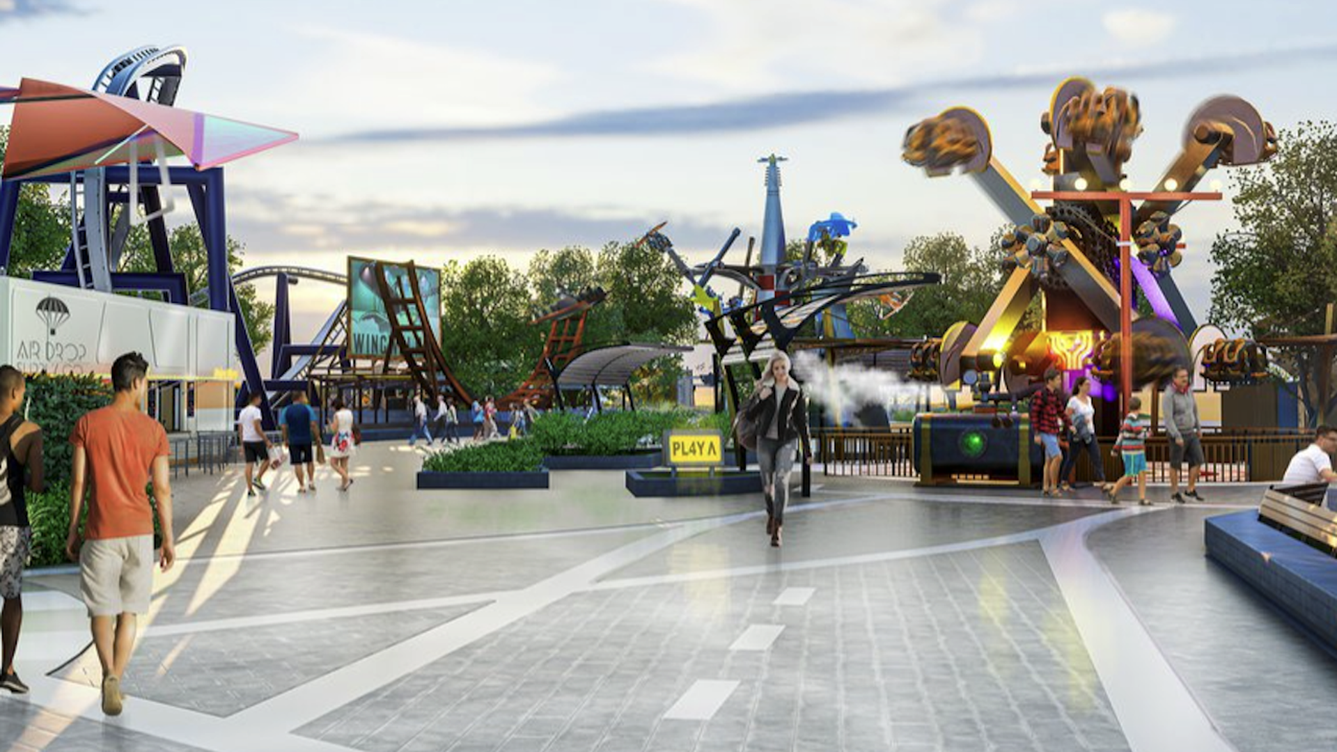 Rendering of a theme park