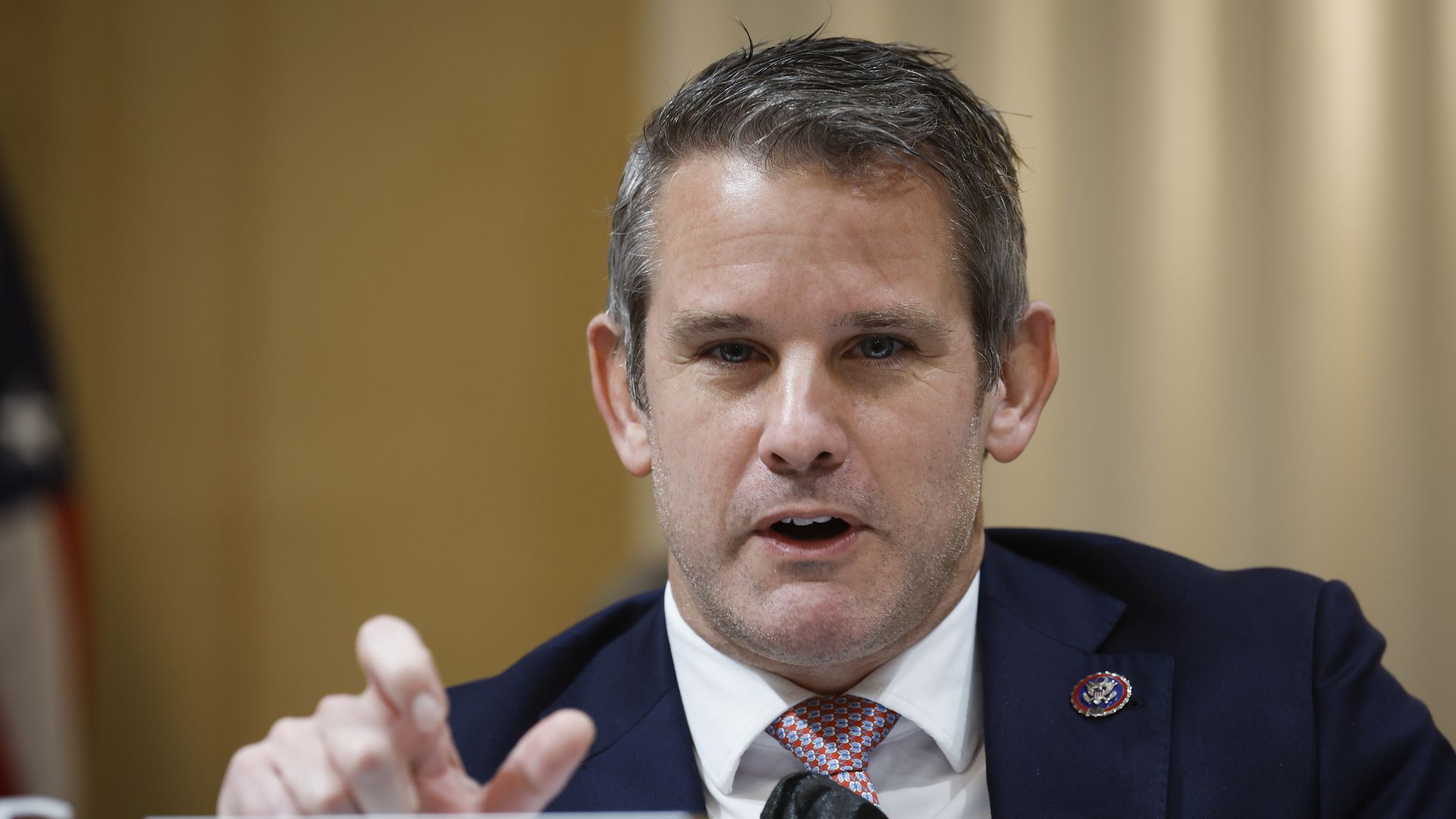 U.S. Rep Adam Kinzinger (R-IL) delivers remarks during the last meeting of the House Select Committee to Investigate the January 6 Attack on the U.S. Capitol.