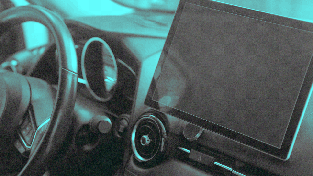 Animated illustration of a car's dashboard screen. Messages reading, "THAT WASN'T ME," "WHY DID YOU DO THAT?," "OH YOU'RE IN TROUBLE NOW," and "DO YOU NOT KNOW HOW TO DRIVE?," appear on the screen one after the other.